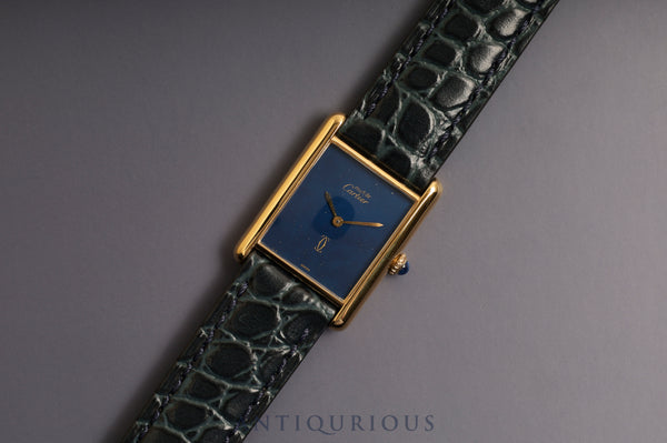 Cartier Must Tank LM Manual Winding Lapis Lazuli Dial Newly Finished