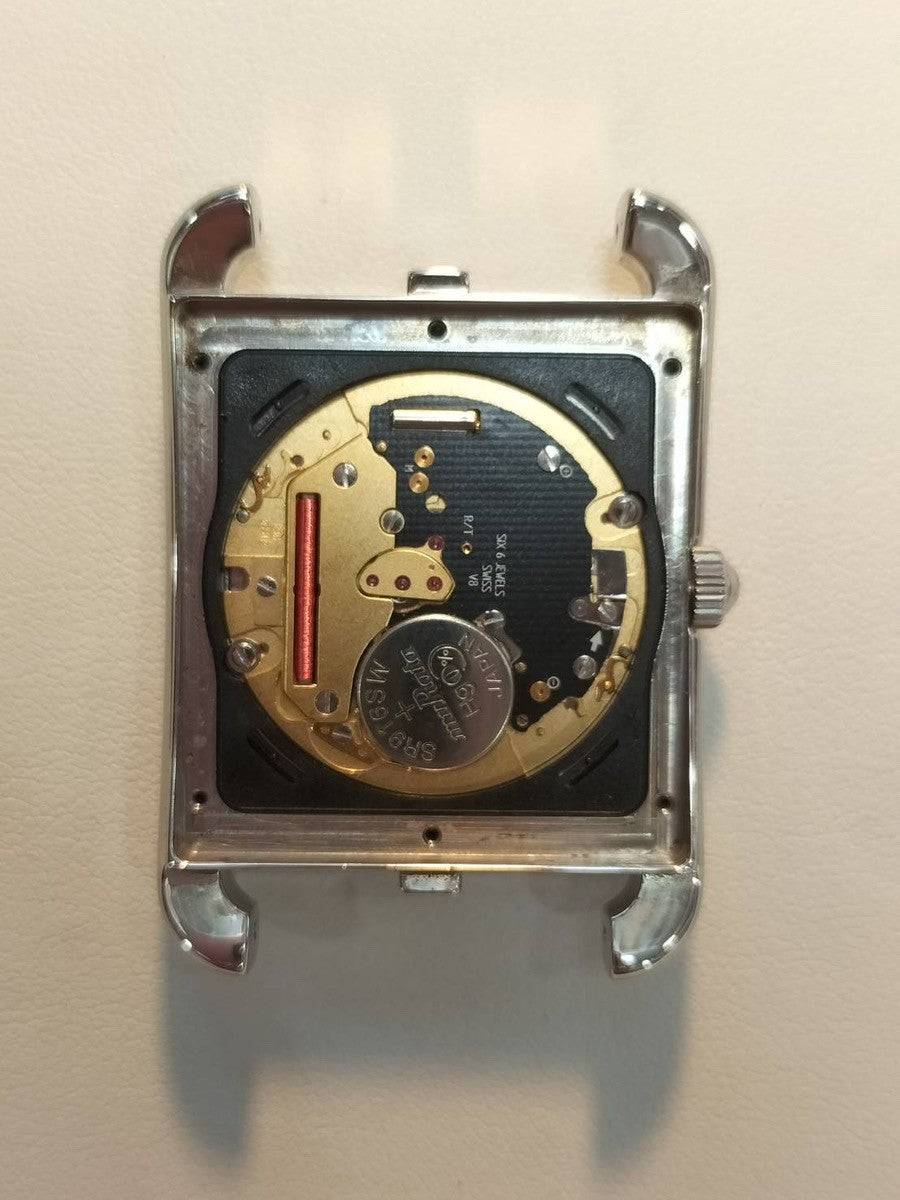 エルメス ケープコッド CC1.810 クォーツ SS 革 純正尾錠(SS)グレーアラビア文字盤 保存袋 オーバーホール済み