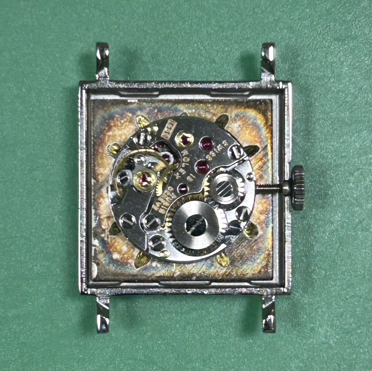 Rolex Precision 2611, manual winding, Cal. 1400, stainless steel, leather, genuine stainless steel buckle, silver dial, No. 41 (1974) *Overhauled