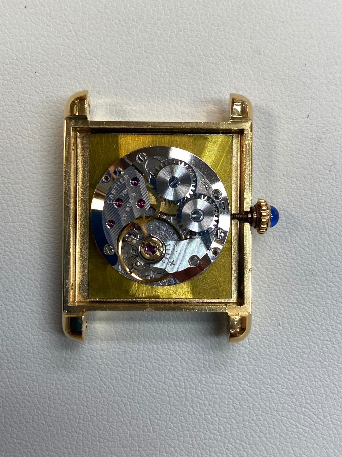 Cartier Must Tank LM Manual winding Cal.78-1 SV925 Leather Genuine buckle (GP) Black onyx dial Overhauled