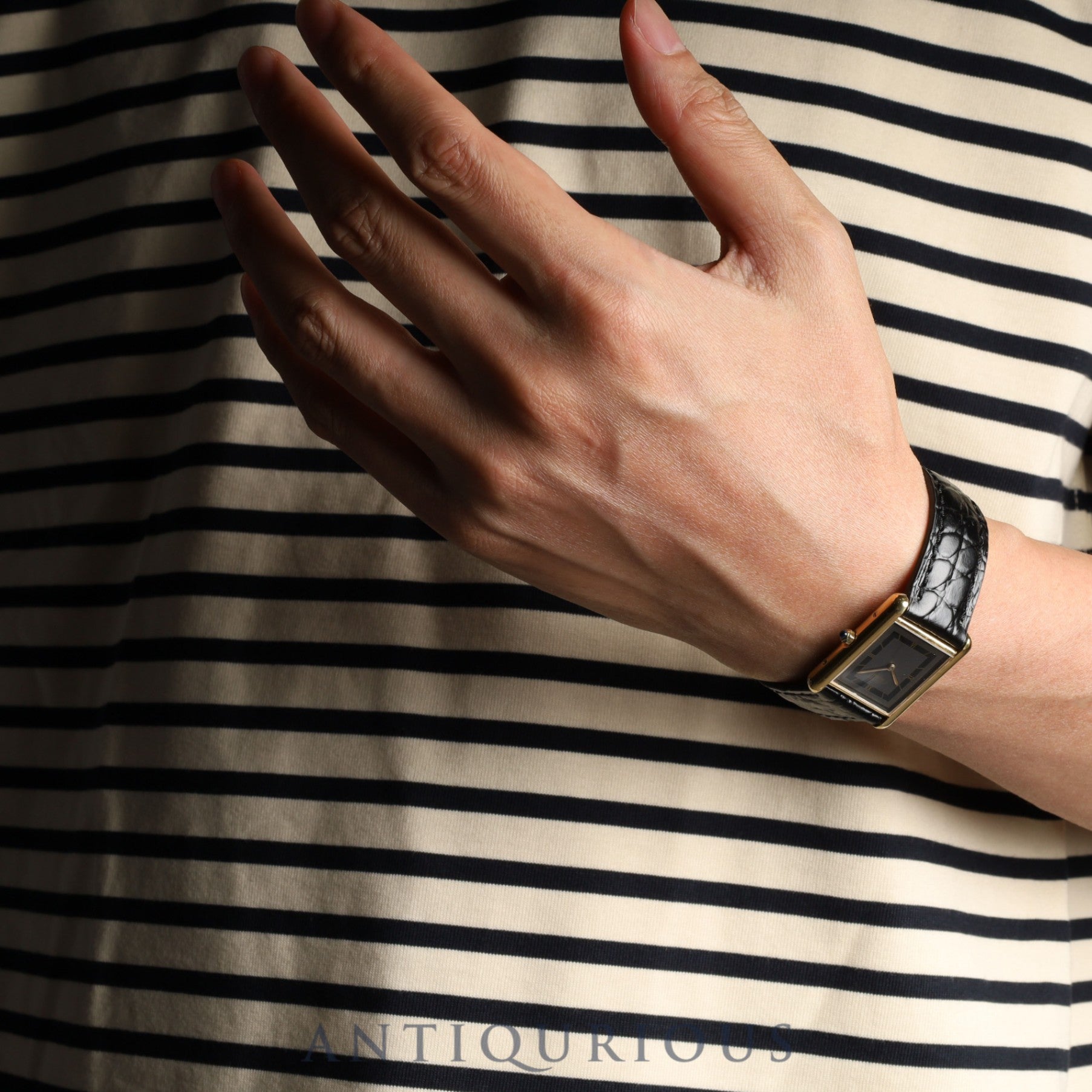 カルティエ マストタンク LM 6 81006 クォーツ Cal.81 SV925 革 純正尾錠(GP) グレーローマン文字盤 箱 冊子 保証書(1985年)オーバーホール済み 新品仕上げ済み