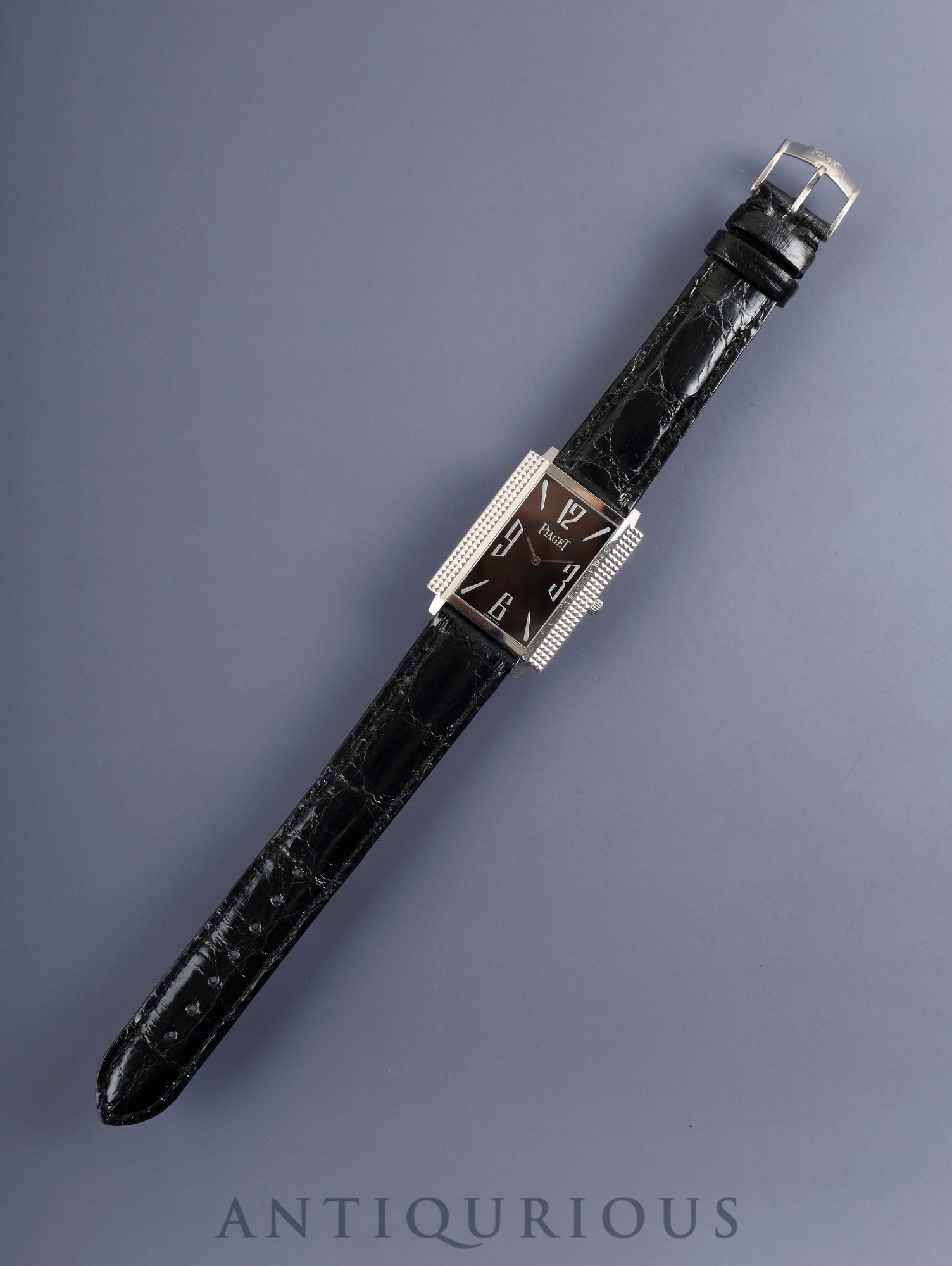 ピアジェ 1967 スクエア 90300 手巻き Cal.430P WG 革 純正尾錠(750)ブラックアラビア文字盤 純正ベルト オーバーホール済み