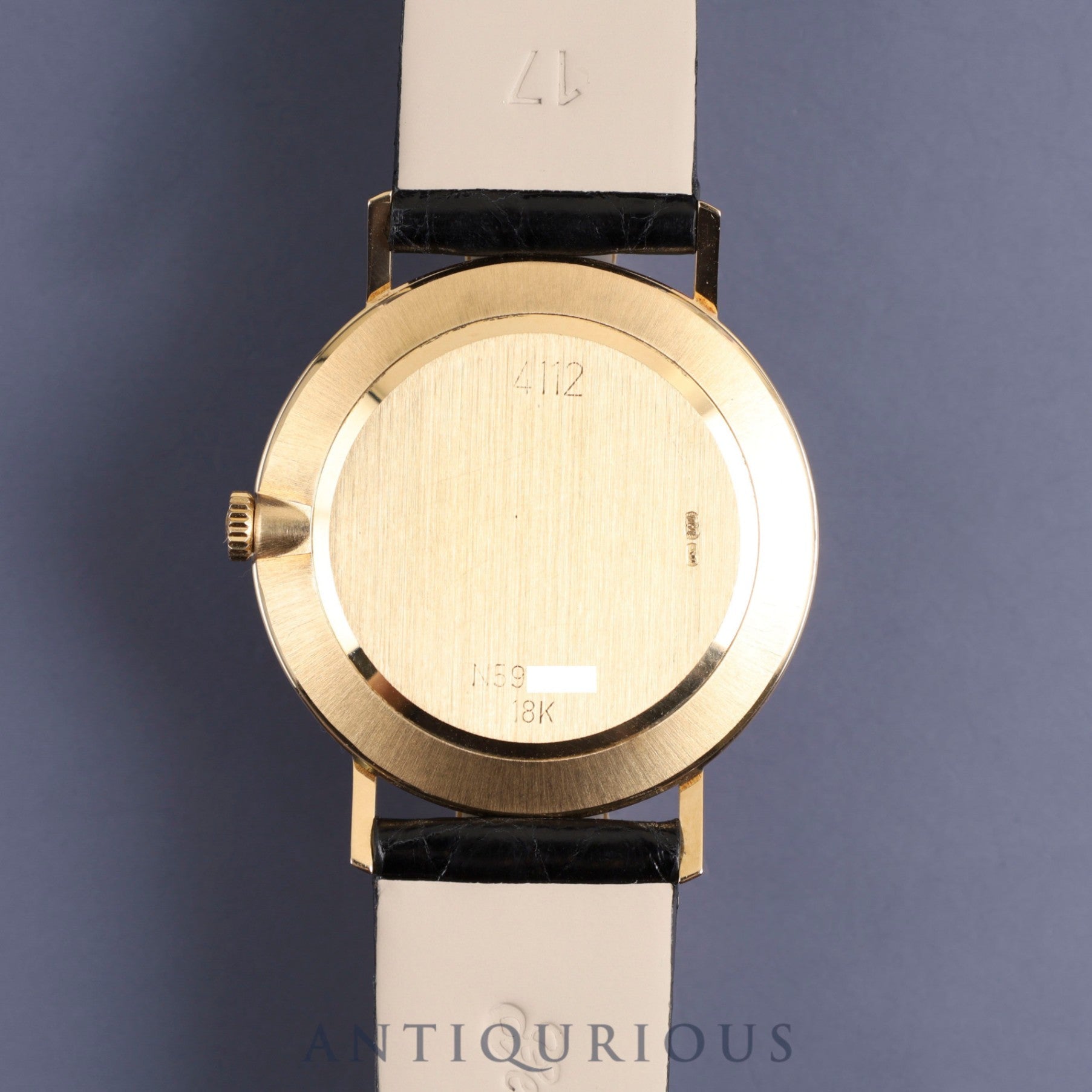 Rolex Cellini 4112 Manual winding Cal.1601 750YG Leather Genuine buckle (GP) White Roman dial 32mm N series (1991) Overhauled