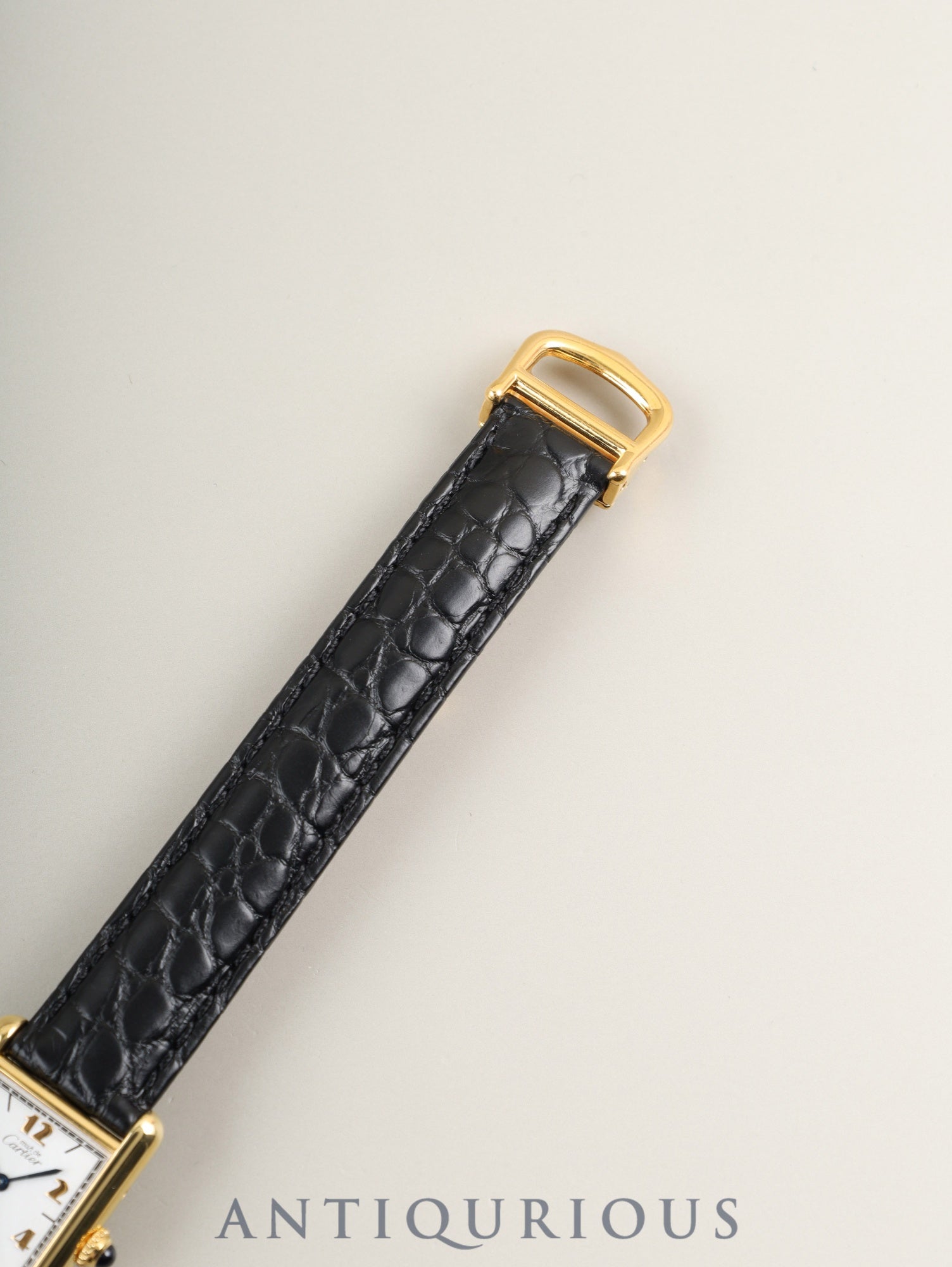 カルティエ マストタンク SM W1008354 / 5057001 クォーツ Cal.057 SV925 革 純正Dバックル(GP)飛びアラビア文字盤(SWISS表記)オーバーホール済み 新品仕上げ済み