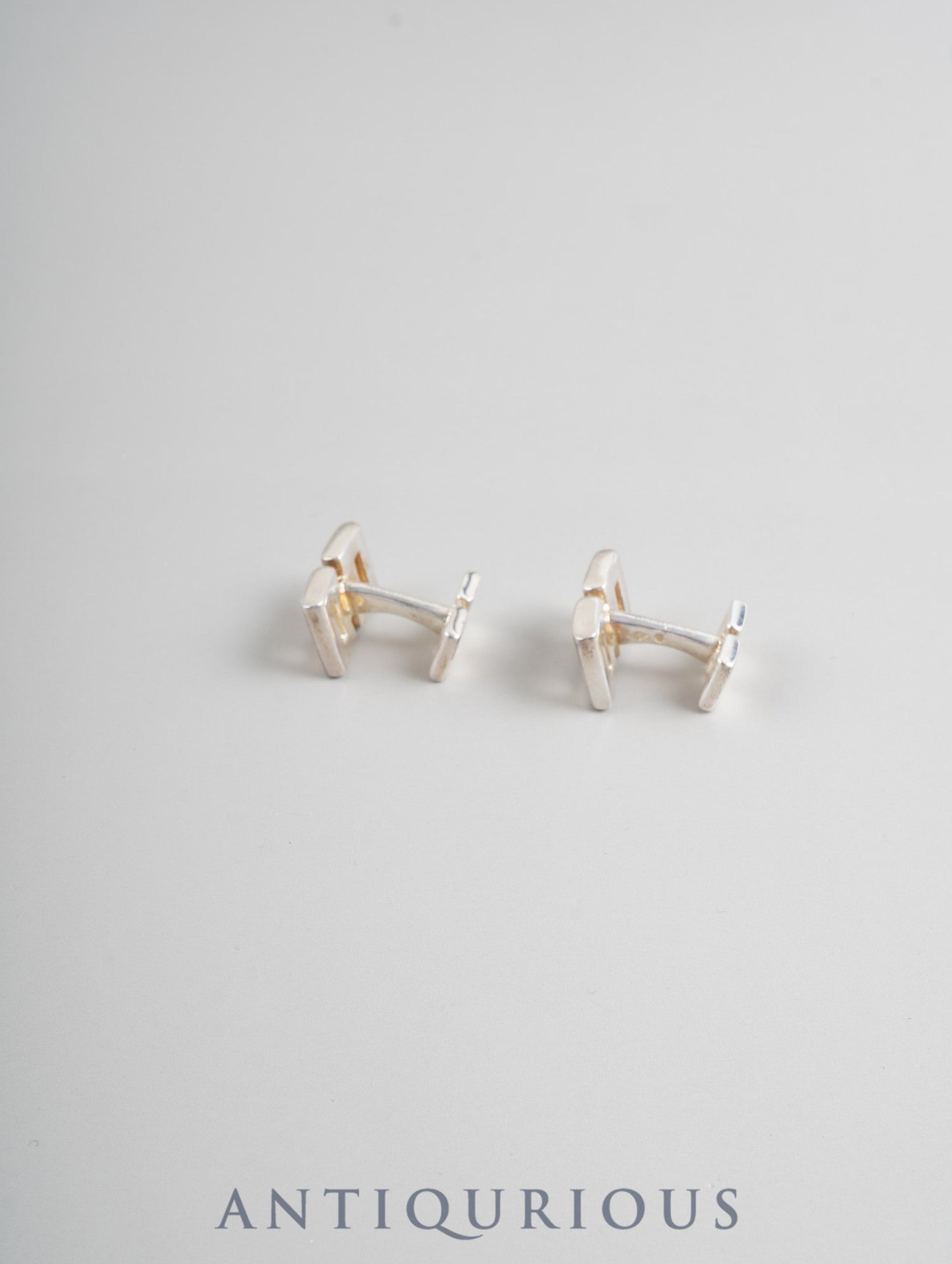 Hermès Cufflinks Parallel H Motif Sterling Silver (SV925) Box Case