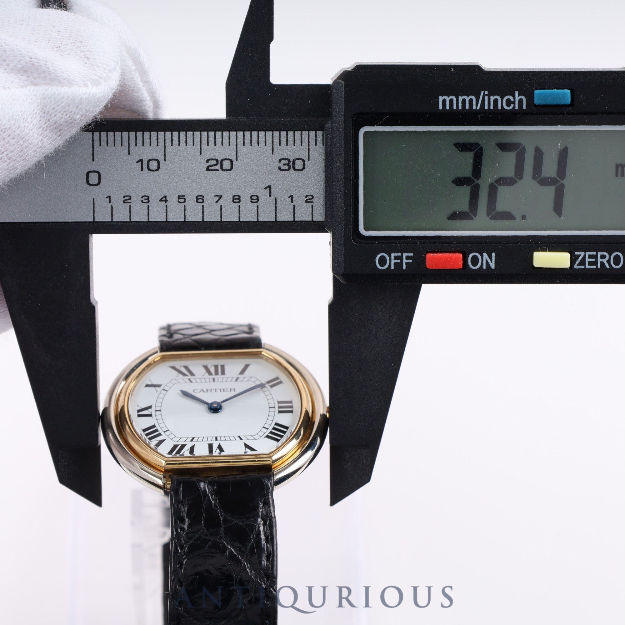 Cartier Ellipse LM 78091 Manual winding Cal.78-1 ETA 2512-1 YG/WG Leather Genuine buckle (750) White dial