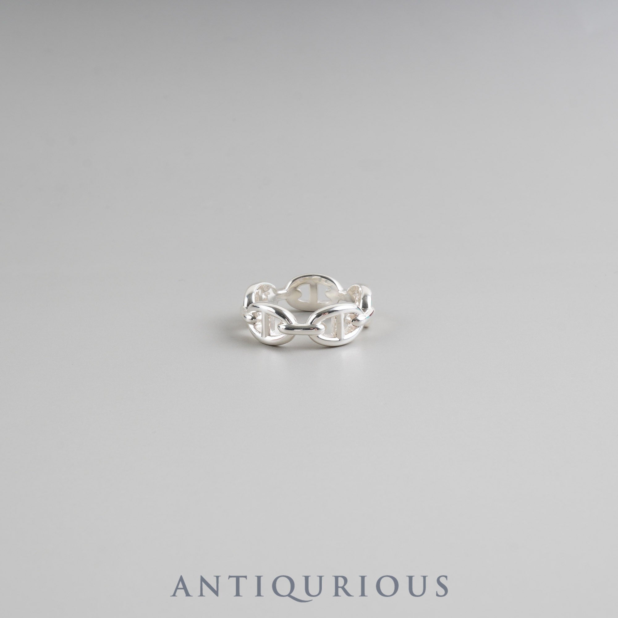 Hermès Chaine d'Ancre Enchaine Ring, SV925, #58, Size 17.5, Box, Warranty (July 2025), Card, Cloth, 25 Years Inscribed