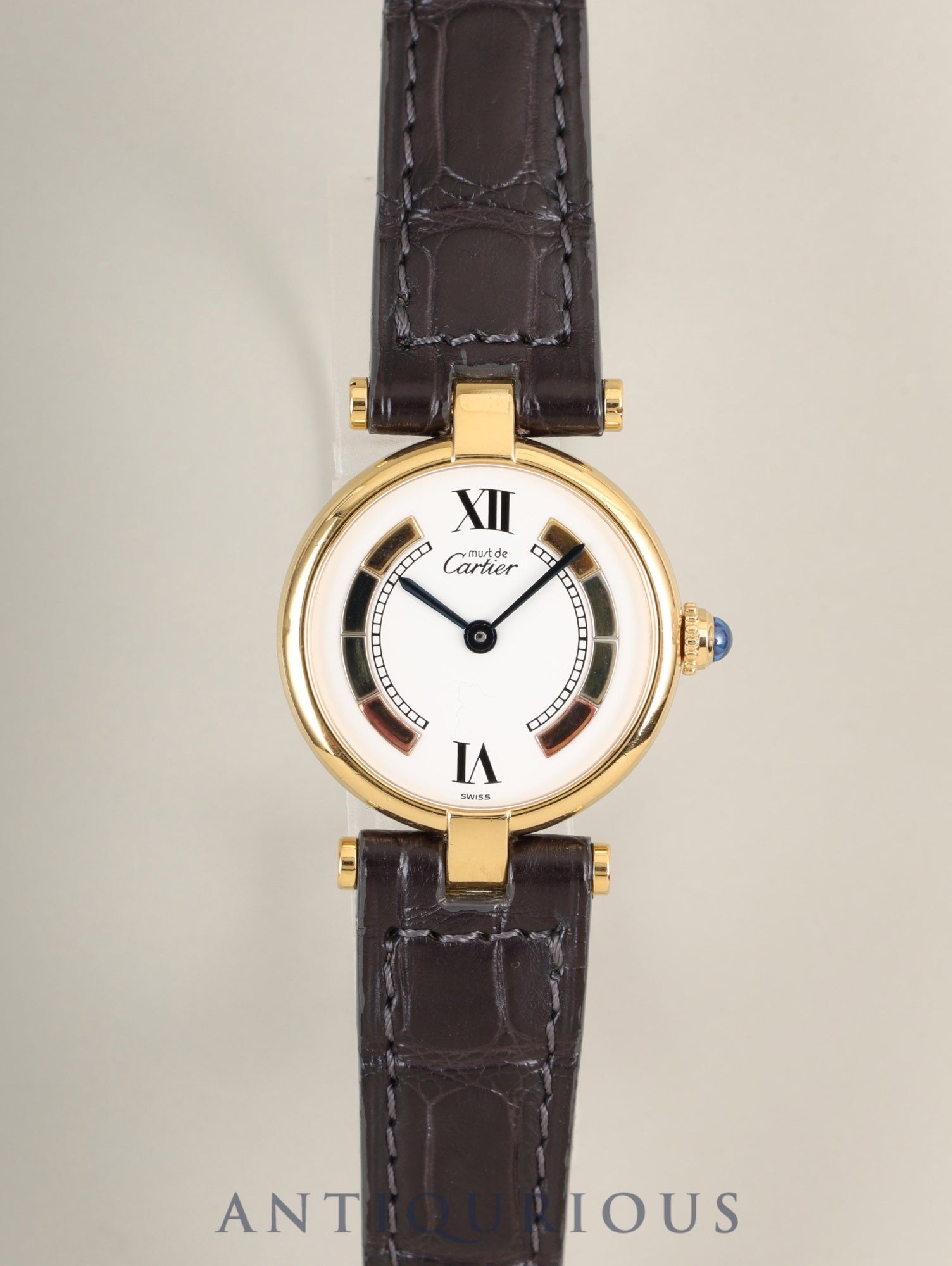 Cartier Must Vendome VLC SM W1006554 / 590004 Quartz Cal.690 SV925 Original leather strap Original pin buckle (GP) Side Trinity dial (SWISS marked) Overhauled