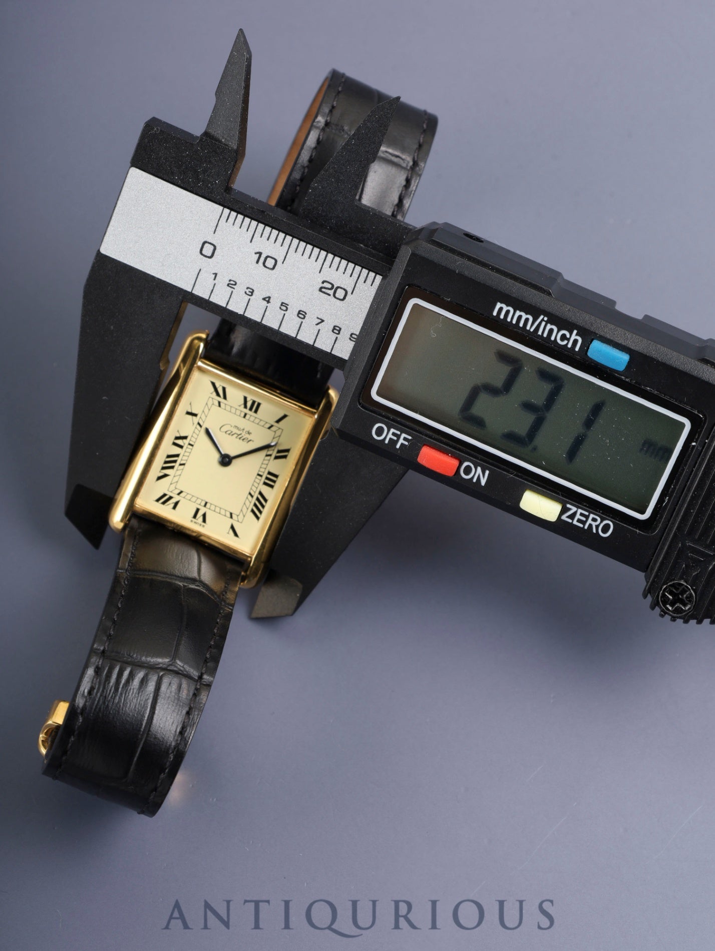 Cartier Must Tank LM Hand-wound Cal.78-1 SV925 Leather Genuine Deployant Buckle (GP) Ivory Roman Dial (SWISS marking) Overhauled and Newly Finished