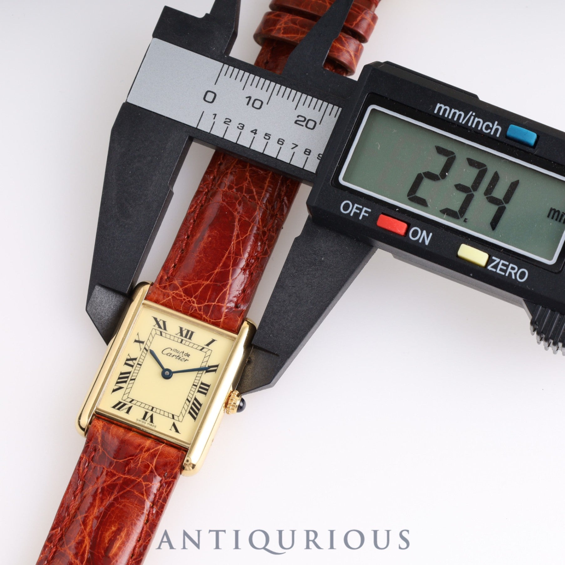 Cartier Must Tank LM QZ W1002753 / 590005 SV925 Leather Genuine Buckle (GP) Ivory Dial Box Cartier Boutique Complete Service