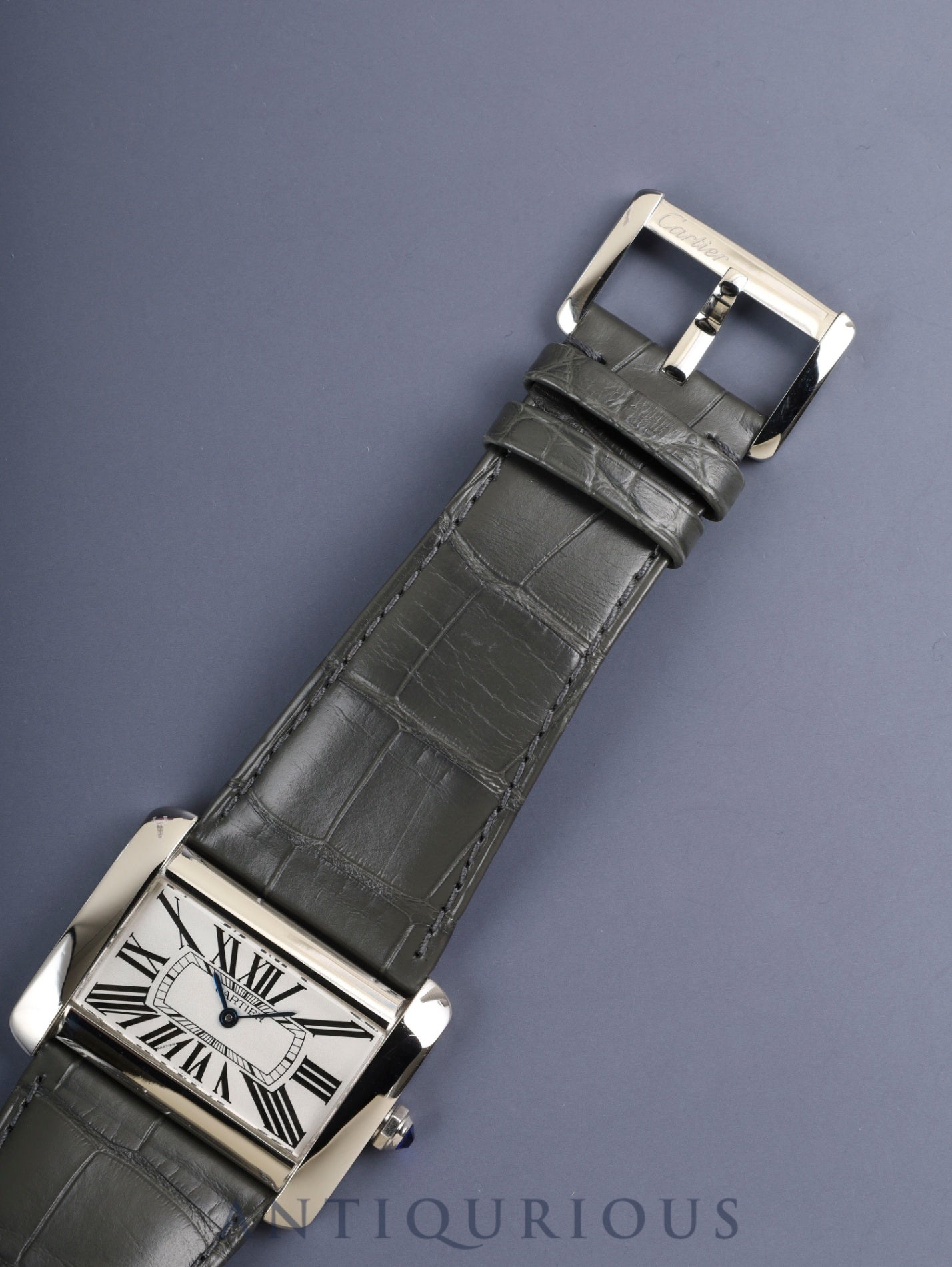カルティエ タンク ディヴァン LM W6300655 / 2600 クォーツ Cal.690 SS 純正革ベルト 純正ピンバックル(SS) シルバーローマン文字盤 オーバーホール済み