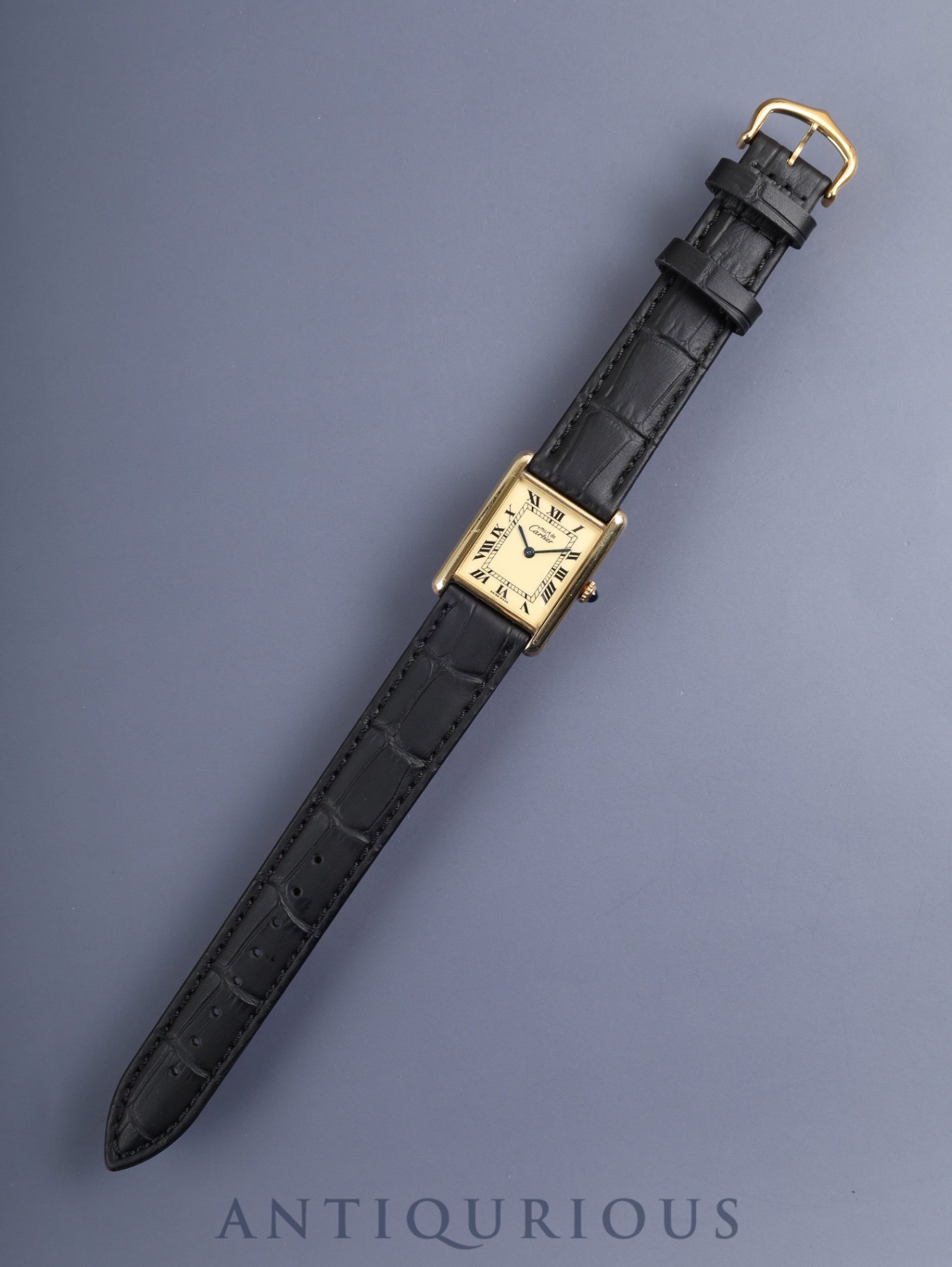 カルティエ マストタンク LM 手巻き Cal.78-1/ETA2512-1 SV925 革 純正尾錠(GP)アイボリーローマン文字盤 (SWISS MADE表記) オーバーホール済み