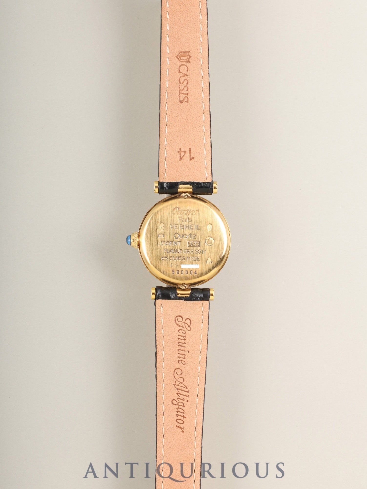 カルティエ マスト ヴァンドーム VLC SM W1005354 / 590004 クォーツ Cal.90 SV925 革 純正Dバックル(GP) オパラン文字盤 保証書(1993年)オーバーホール済み