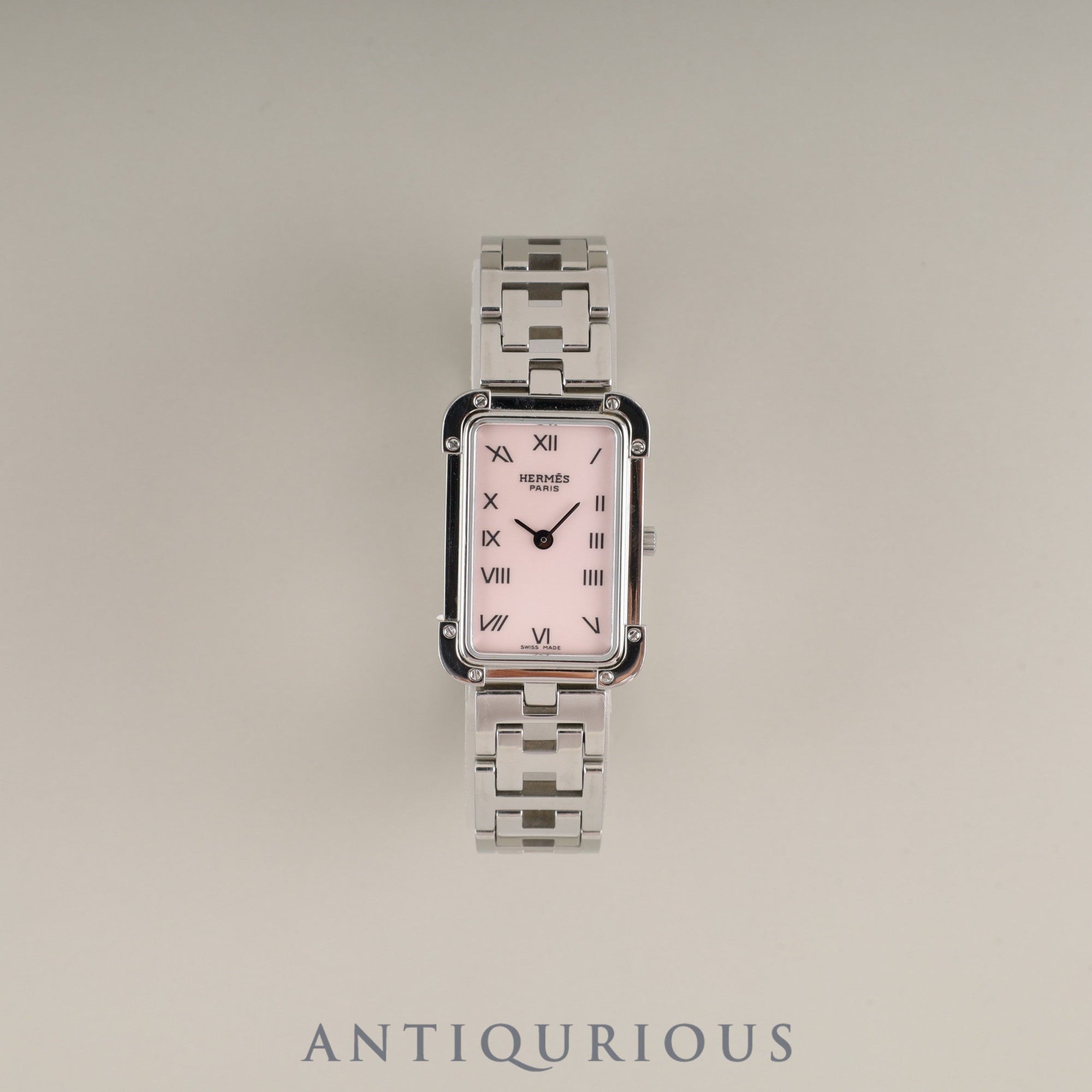 エルメス クロアジュール CR2.210 クォーツ Cal.976.001 SS SS ピンクシェル文字盤 箱 保証書(2013年)オーバーホール済み