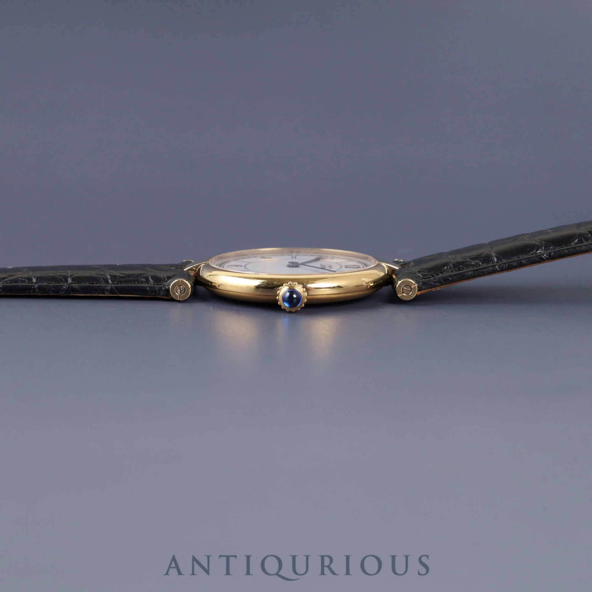 カルティエ マスト ヴァンドーム VLC LM W1009754 / 1861 クォーツ Cal.90 SV925 革 純正Dバックル(GP)飛びアラビア文字盤 オーバーホール済み