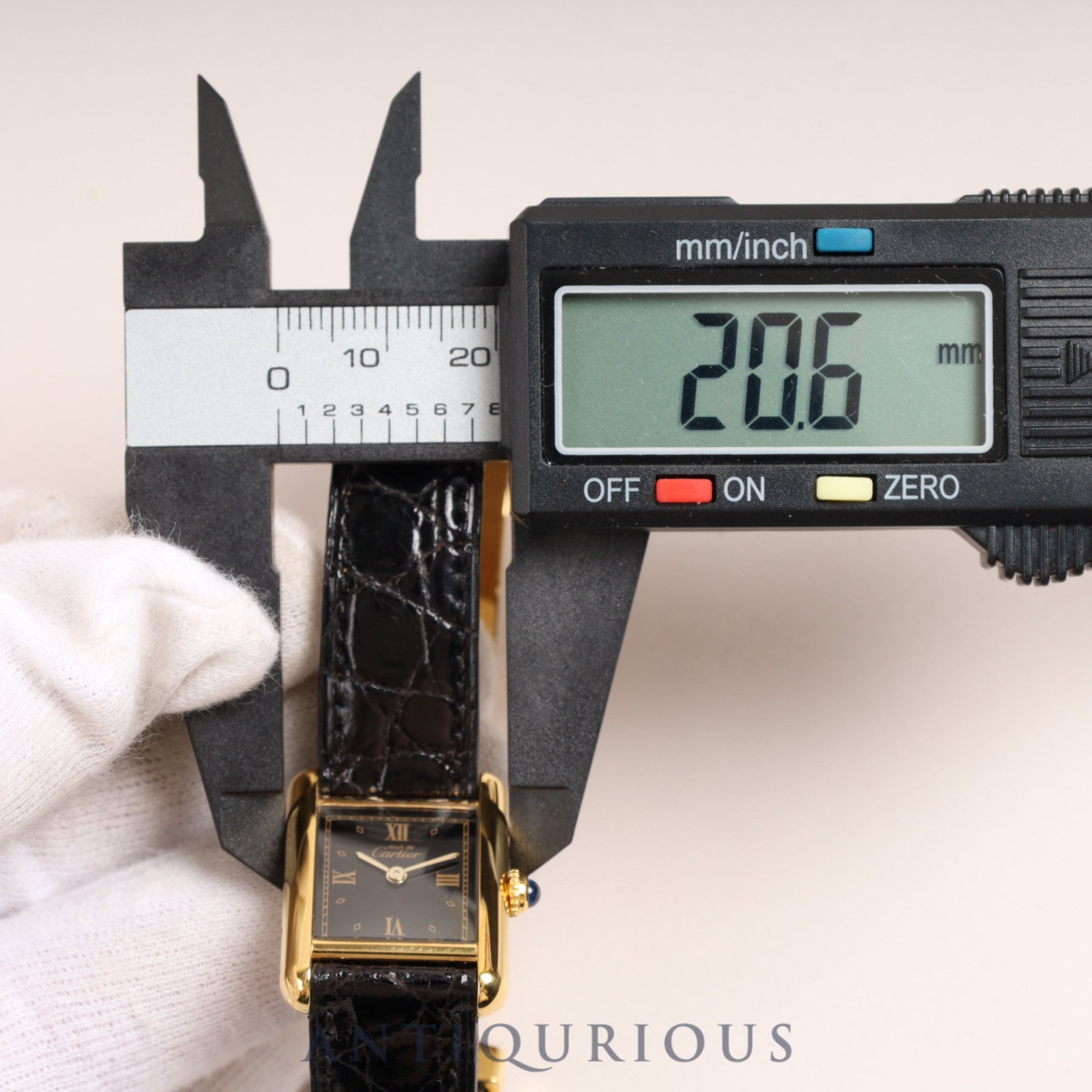 カルティエ マストタンク SM QZ ブラック飛びローマ文字盤 Dバックル フルメンテナンス済み