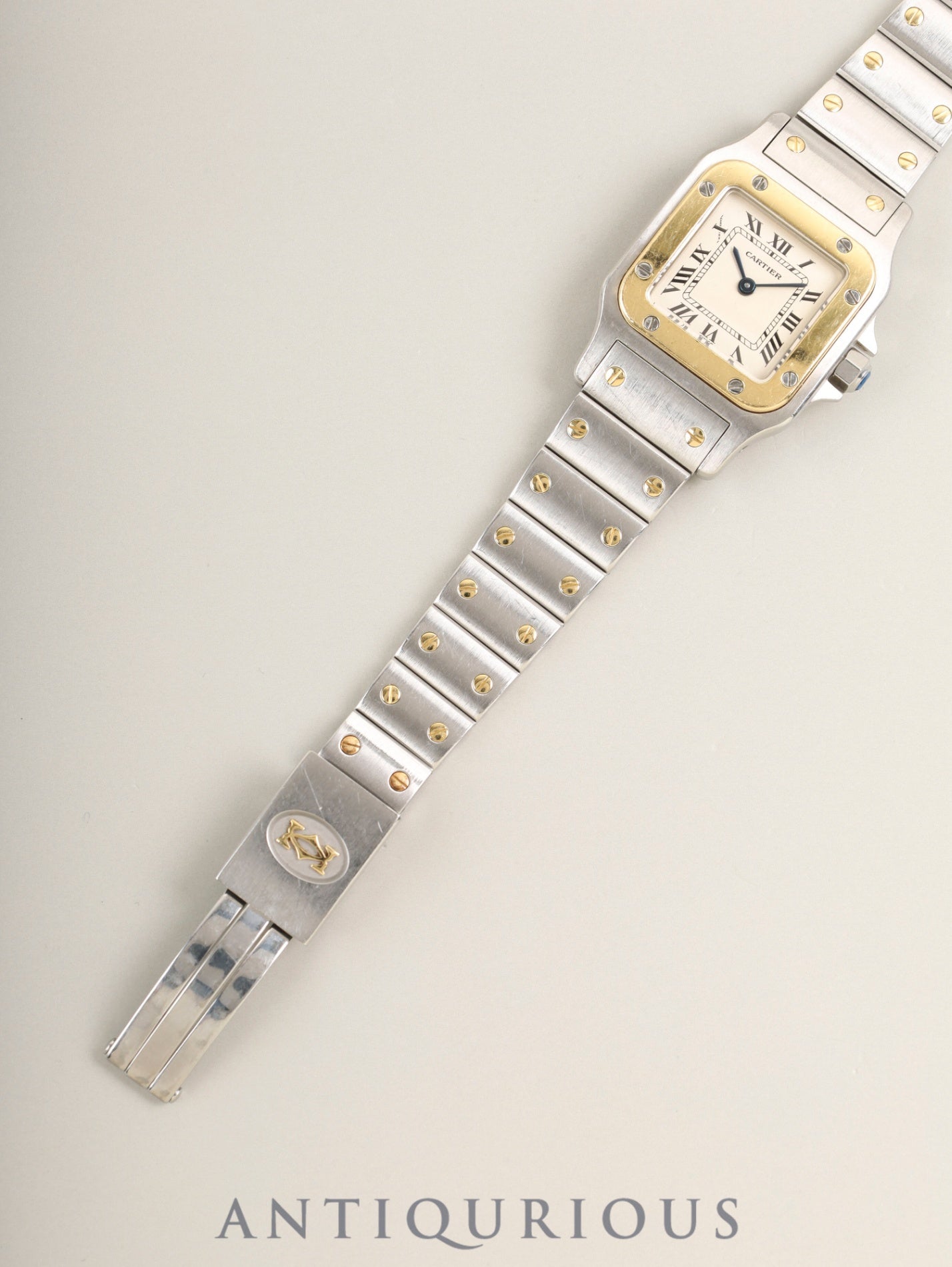 カルティエ サントス ガルベ SM W20012C4 / 1057930 クォーツ Cal.157 SS/YG SS/YG アイボリーローマン文字盤(SWISS表記) 箱 冊子 保証書(1993年)オーバーホール済み