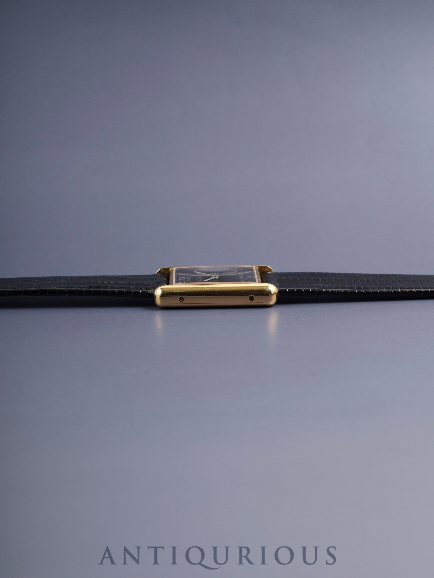 カルティエ マストタンク LM 6 手巻き Cal.78-1 SV925 革 純正ピンバックル(GP)ブラックローマン文字盤(SWISS表記)オーバーホール済み 新品仕上げ済み