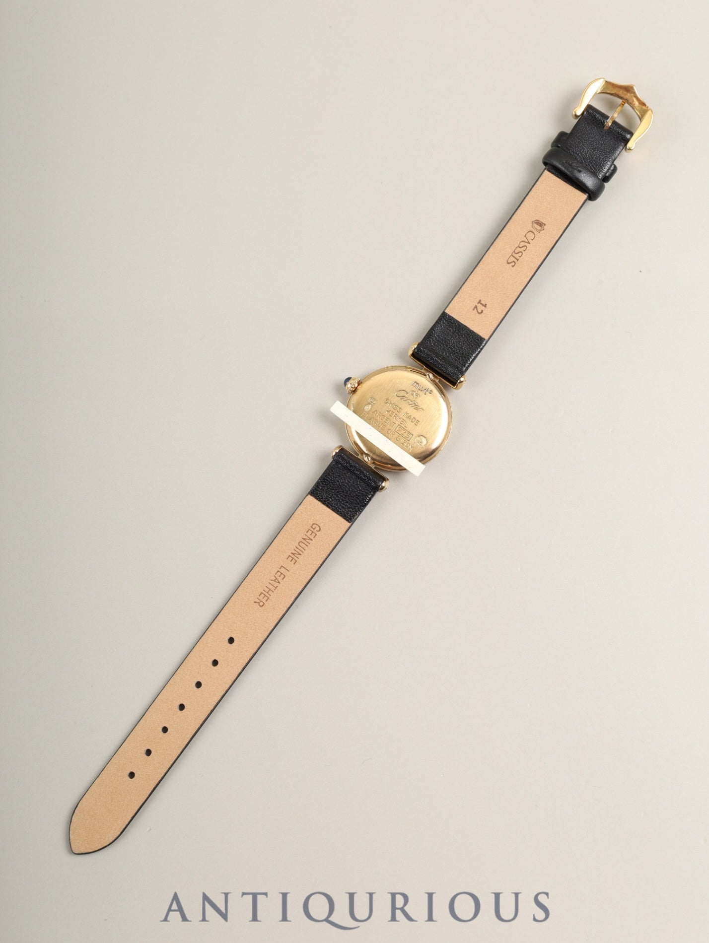 Cartier Must Colisée 1902 Quartz Cal.90 SV925 Leather Original Pin Buckle (GP) Side Trinity Dial (SWISS marking) Overhauled
