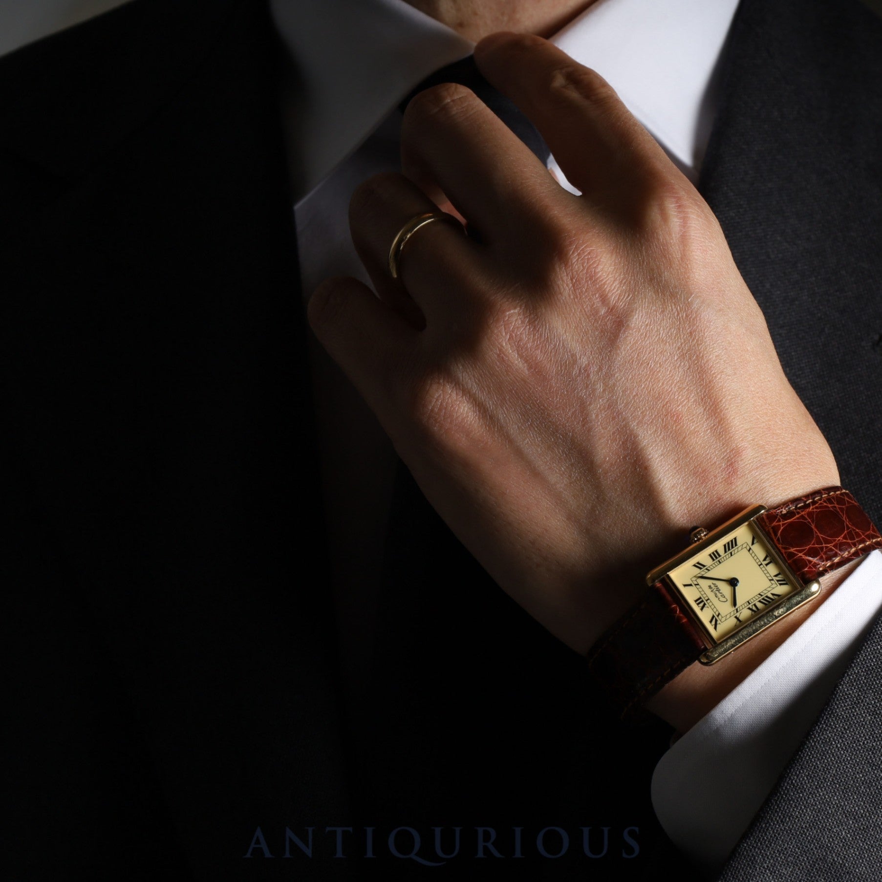 Cartier Must Tank LM Quartz 1615 Ivory Dial Box Complete Service