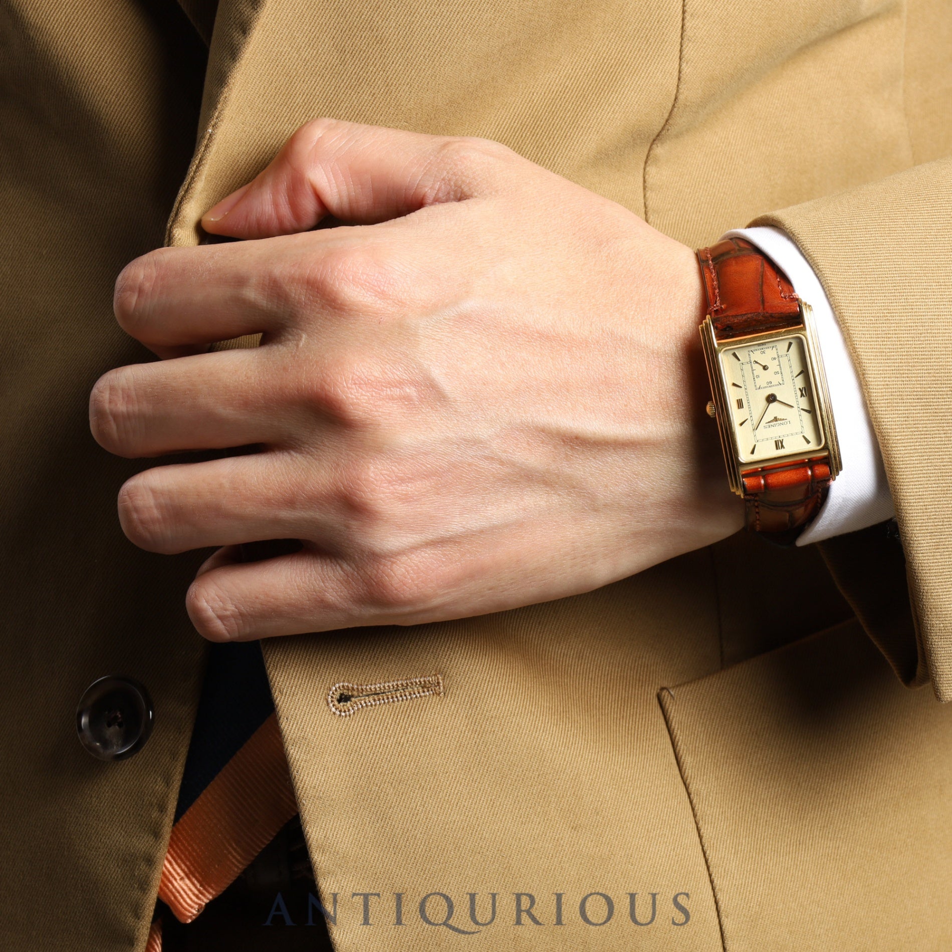 ロンジン グランドクラシック L4.689.2 クォーツ Cal.L176.2 SS / GP 革 純正尾錠(GP)シャンパンローマン文字盤 オーバーホール済み