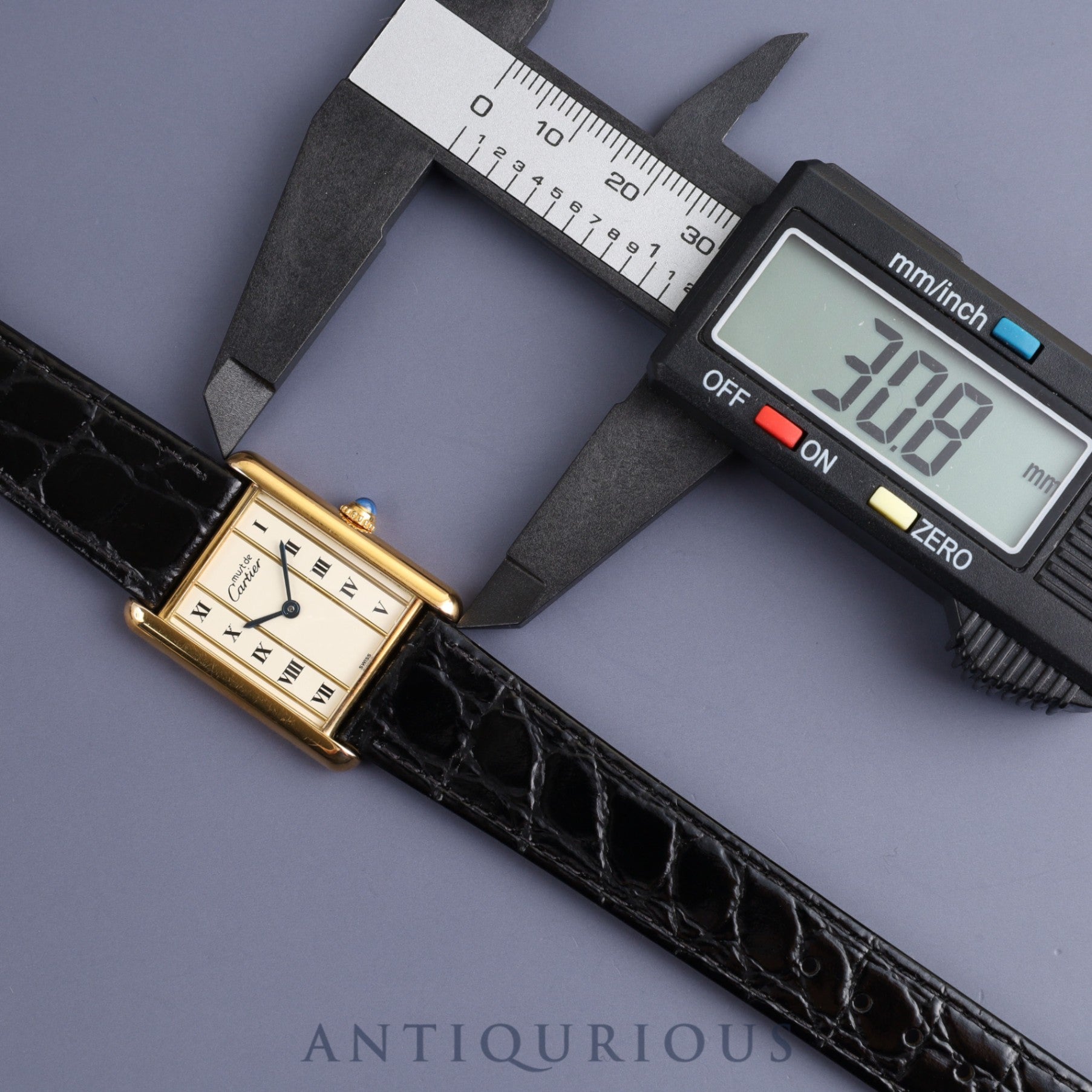 カルティエ マストタンク LM 590005 クォーツ Cal.90 SV925 革 純正尾錠(GP) ストレートローマン文字盤 オーバーホール済み