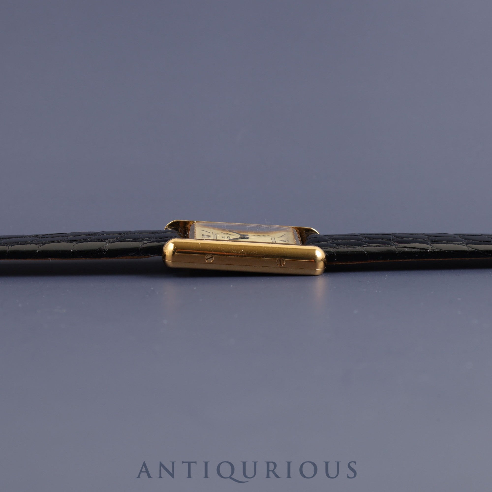 Cartier Must Tank SM 1613 Quartz Cal.057 SV925 Leather Genuine Buckle (GP) Ivory Dial Box Booklet Overhauled