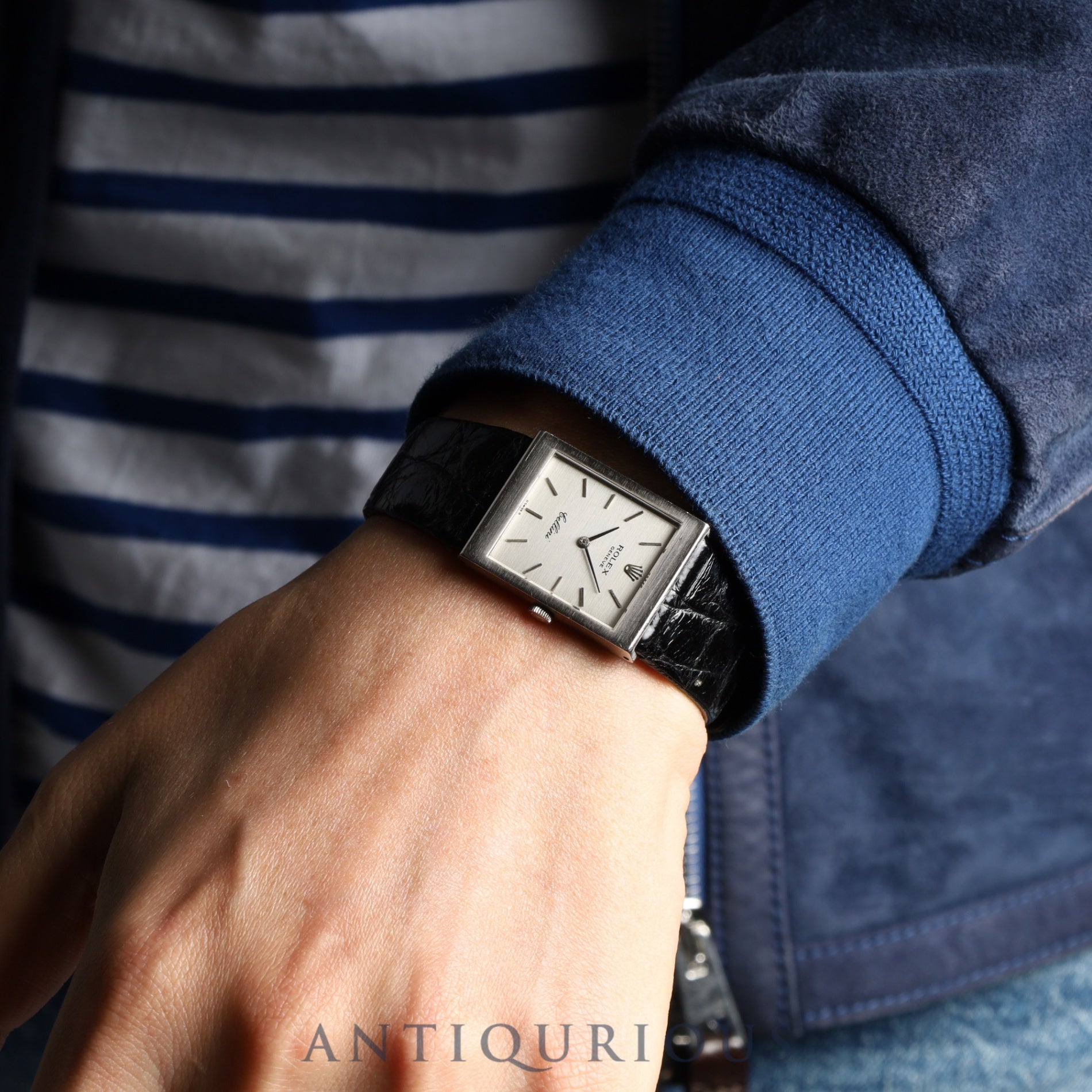 Rolex Cellini 4014 Manual winding Cal.1600 750 Leather Genuine buckle (GP) Silver dial No. 39 (1973) Overhauled