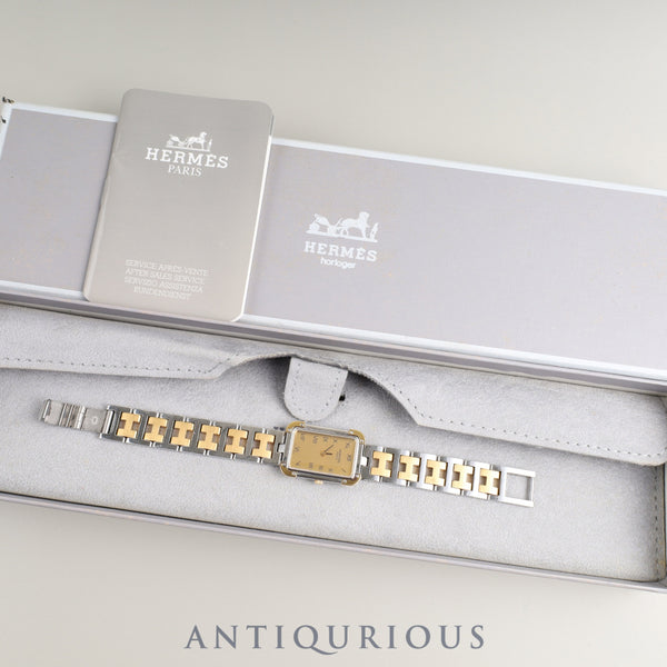 Hermes Cloajour CR1.240 Quartz Cal.976.001 SS/GP SS/GP Champagne Dial Box Case Overhauled