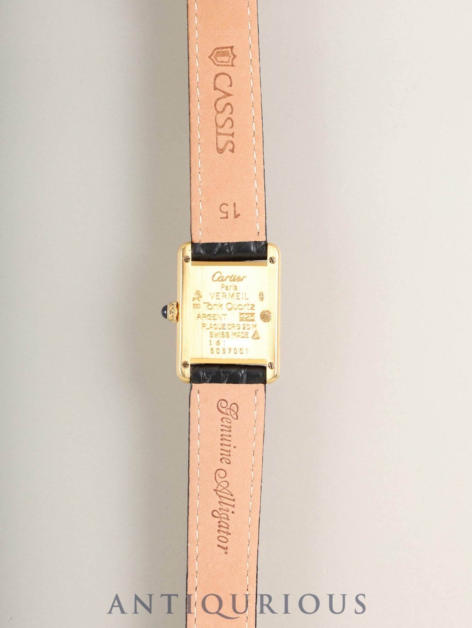カルティエ マストタンク SM W1008354 / 5057001 クォーツ Cal.057 SV925 革 純正Dバックル(GP)飛びアラビア文字盤(SWISS表記)箱 オーバーホール済み 新品仕上げ済み
