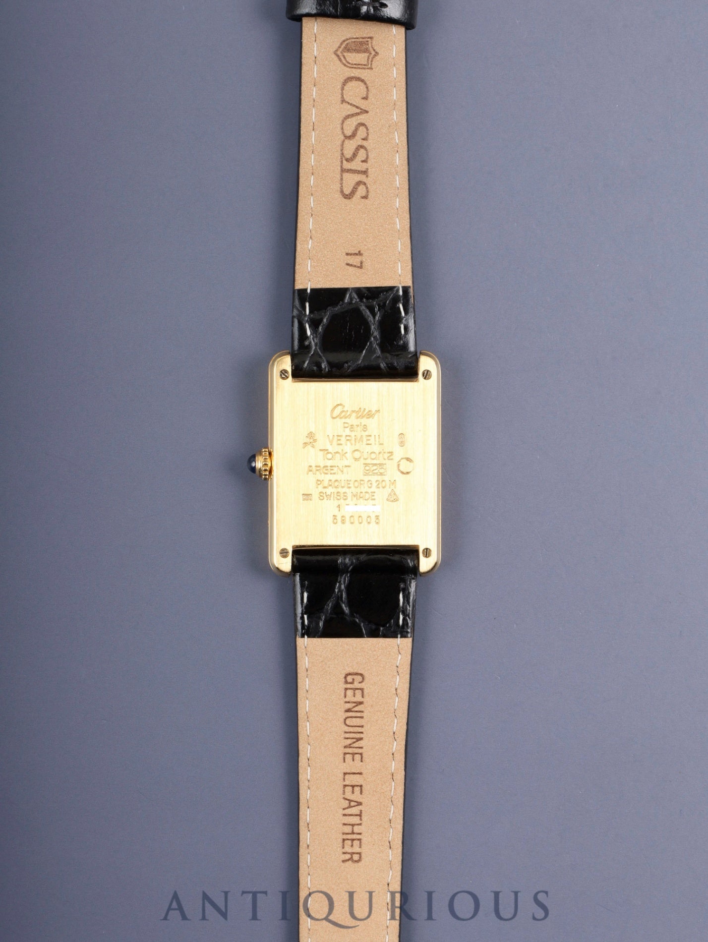 カルティエ マストタンク LM 590005 クォーツ Cal.90 SV925 革 純正尾錠(GP) アラビア文字盤 オーバーホール済み 新品仕上げ済み