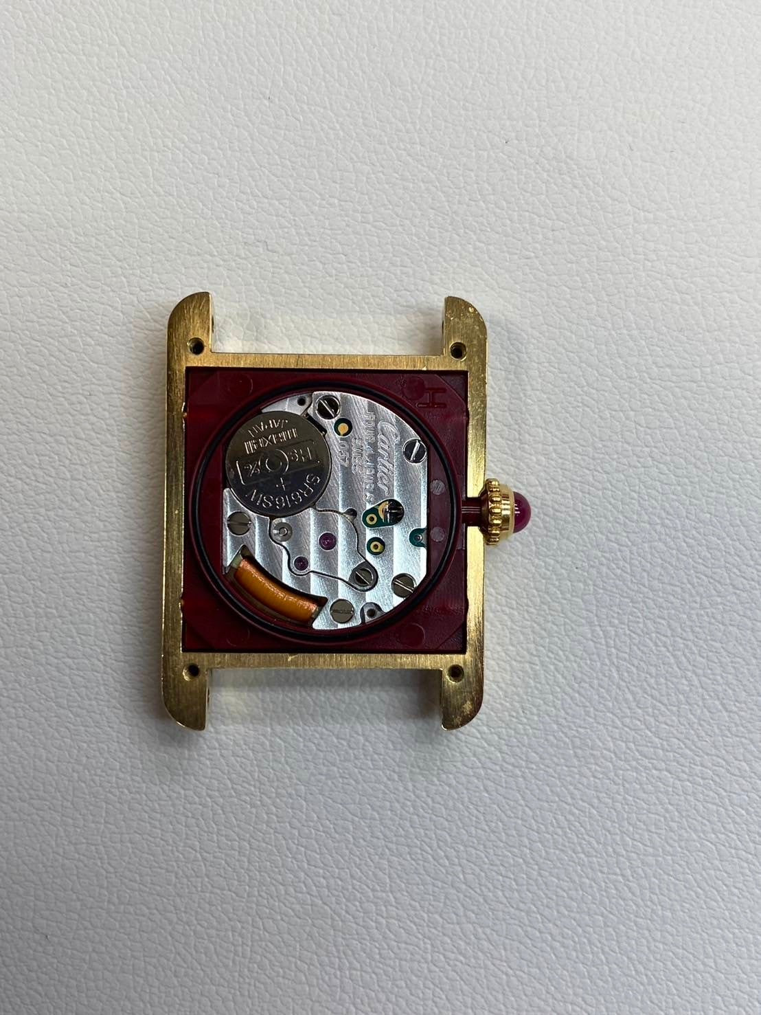 カルティエ マストタンク SM 150周年記念モデル W1010195 クォーツ Cal.057 SV925 革 純正尾錠 Dバックル(GP) ホワイトローマン文字盤 1997年 箱 保証書 オーバーホール済み