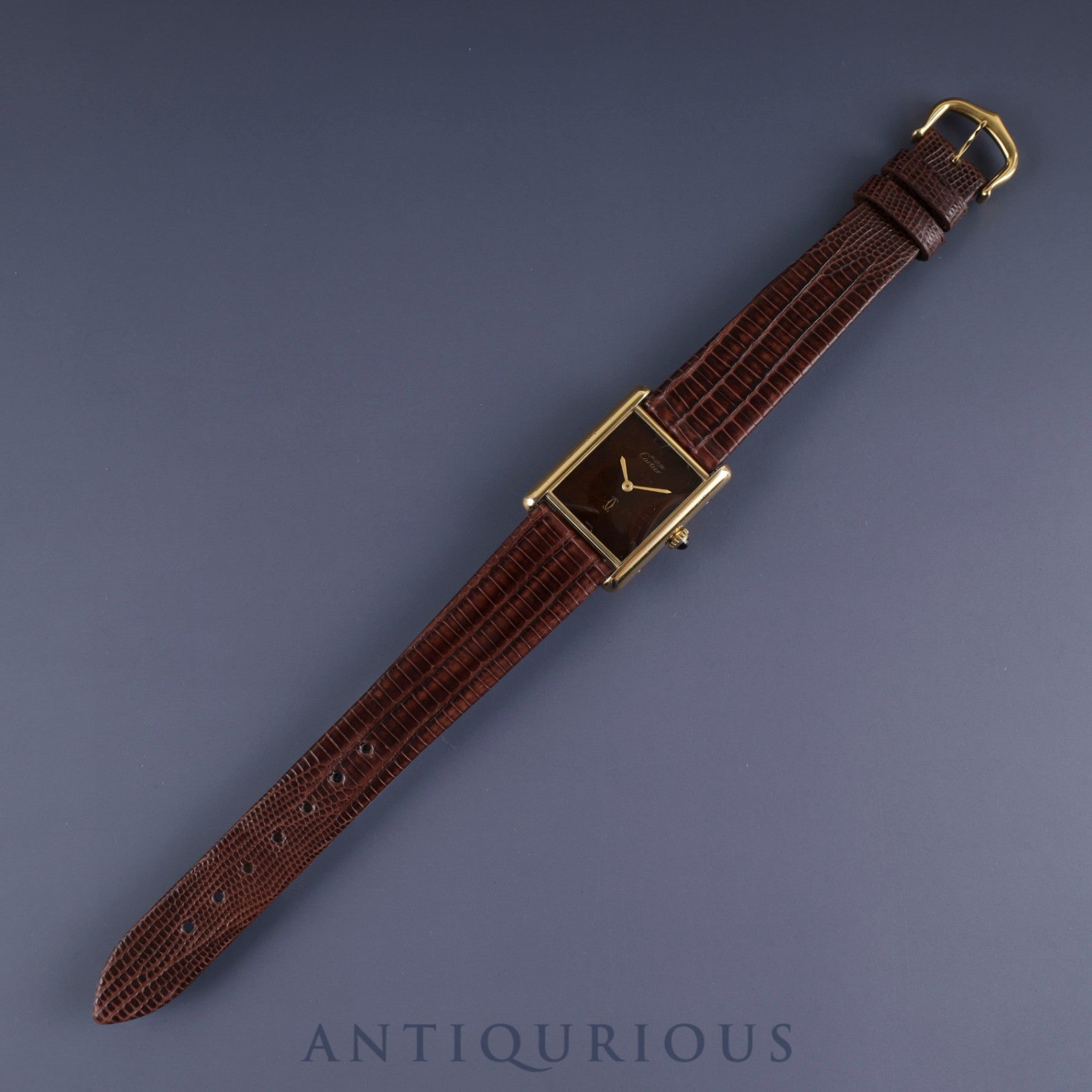 Cartier Must Tank LM Manual winding Cal.78-1 SV925 Leather Genuine buckle (GP) Mahogany dial Overhauled