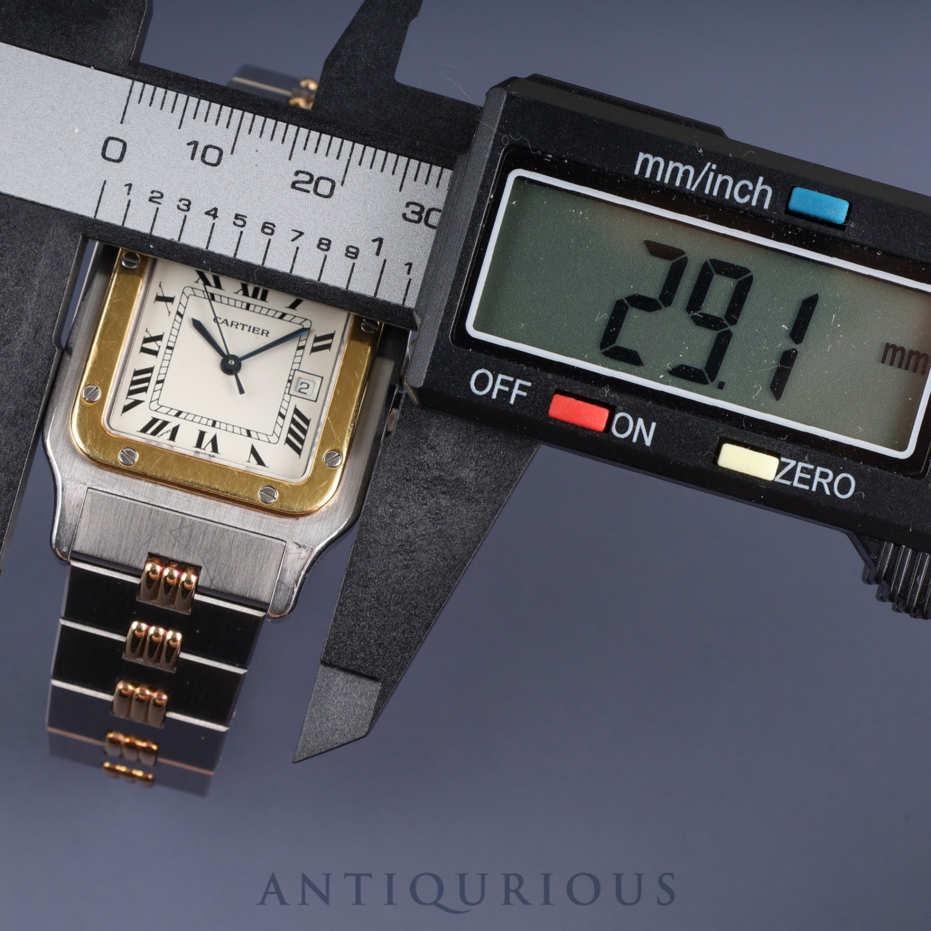 Cartier Santos Galbee LM 2961 Automatic SS/YG SS/YG Godron bracelet Ivory dial Overhauled