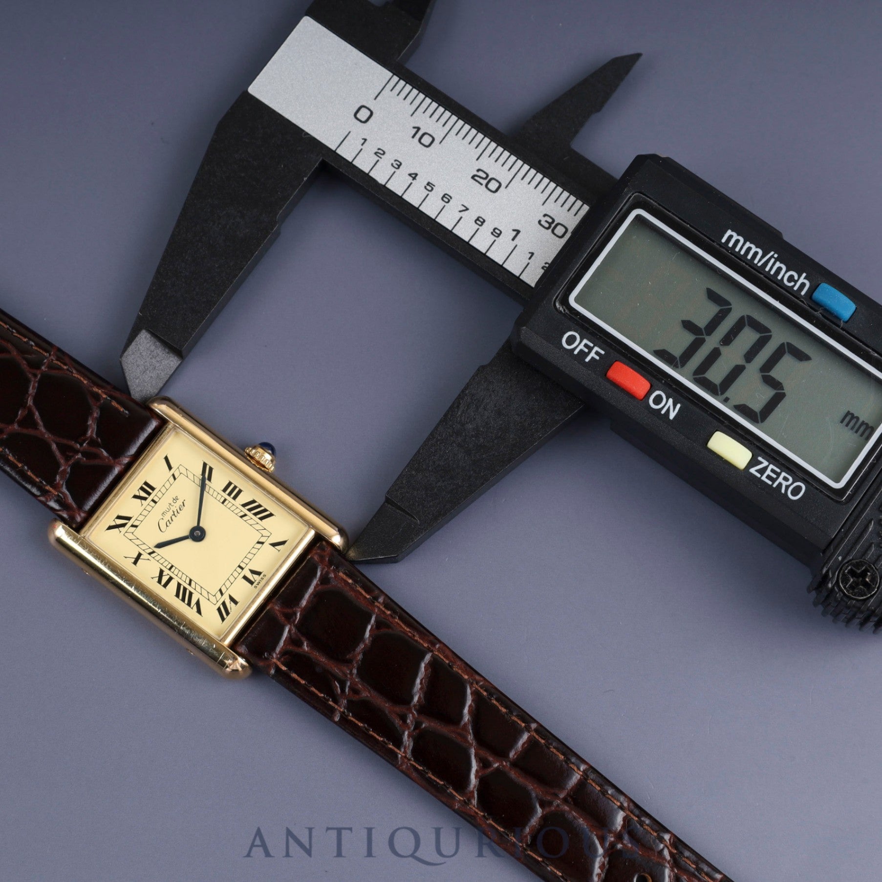 カルティエ マストタンク LM W1002753 / 590005 クォーツ Cal.90 SV925 革 純正尾錠(GP)アイボリーローマン文字盤 オーバーホール済み