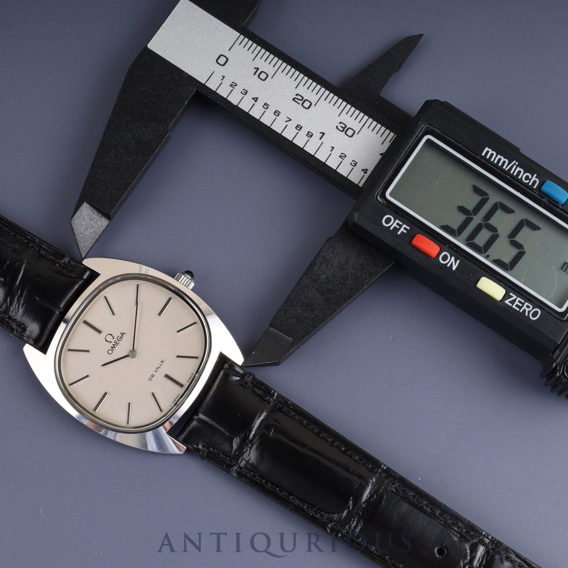 Omega De Ville 111.0132 Manual Winding Caliber 625 Stainless Steel Leather Strap with Genuine Stainless Steel Buckle, Silver Dial, Overhauled