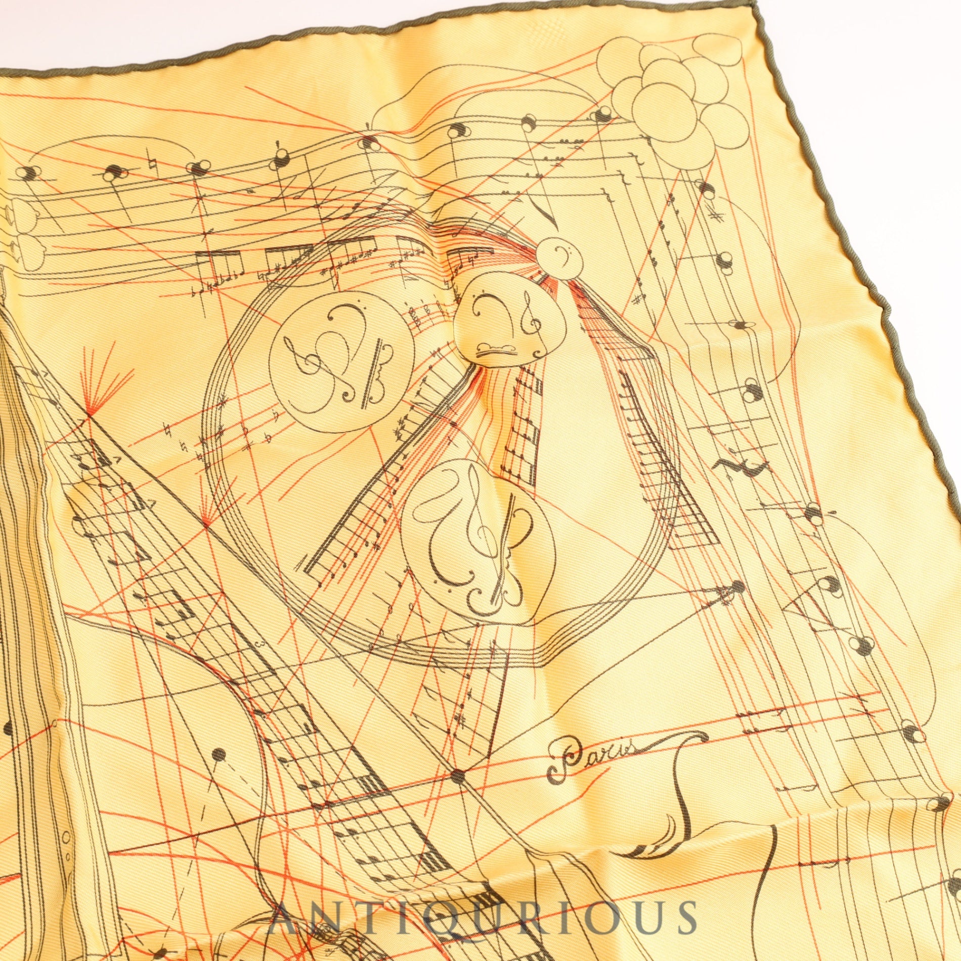 Hermes Scarf Carre 45 Music Played by Spheres SILK100%
