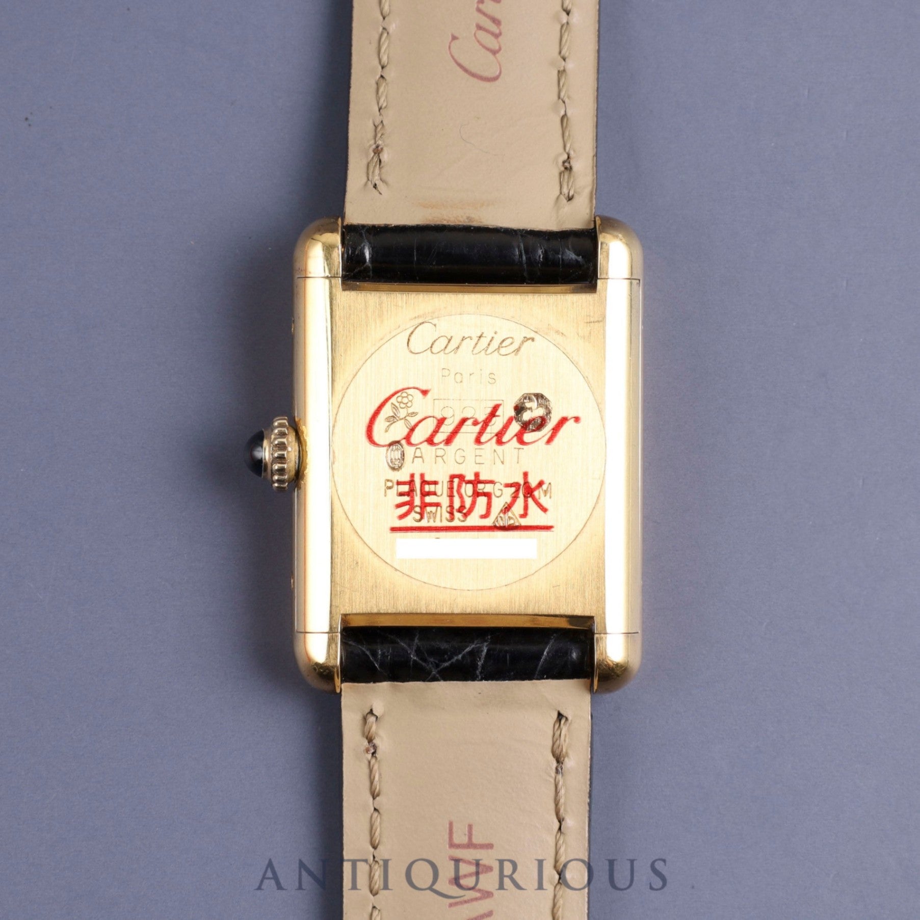カルティエ マストタンク SM 手巻き Cal.78-1 SV925 純正革ベルト 純正尾錠(GP)ブラックローマン文字盤 オーバーホール済み