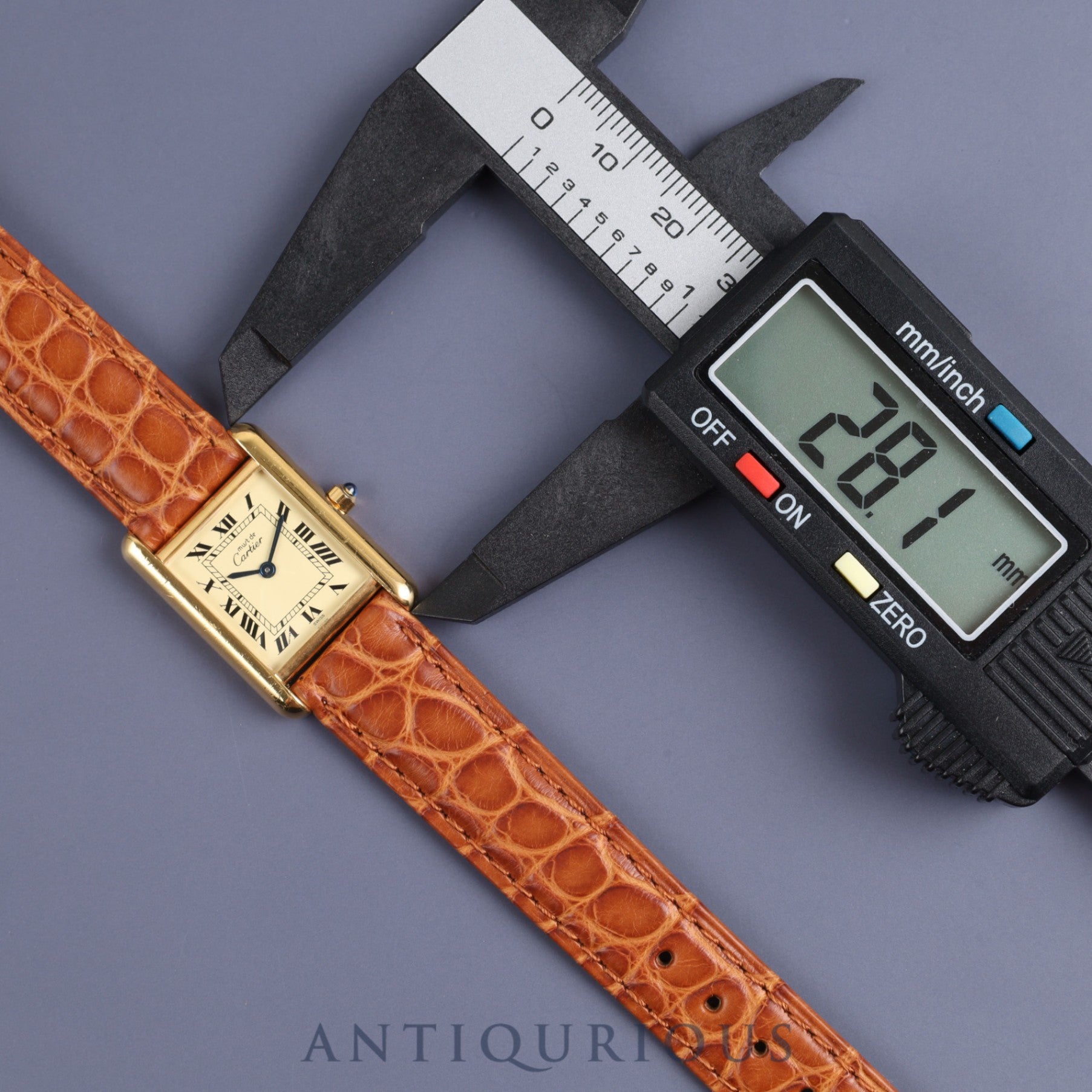 カルティエ マストタンク SM 3 66001 クォーツ Cal.157 925 革 純正尾錠(GP)アイボリーローマン文字盤 オーバーホール済み 新品仕上げ済み