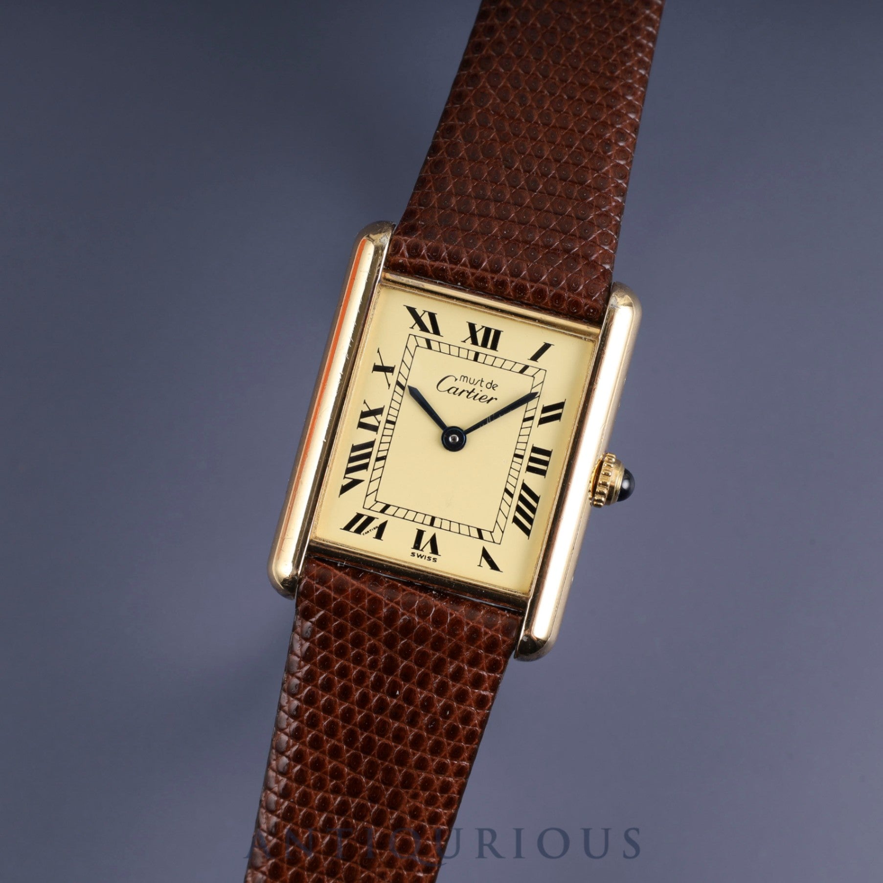 カルティエ マストタンク LM 590005 クォーツ Cal.90 SV925 革 純正  