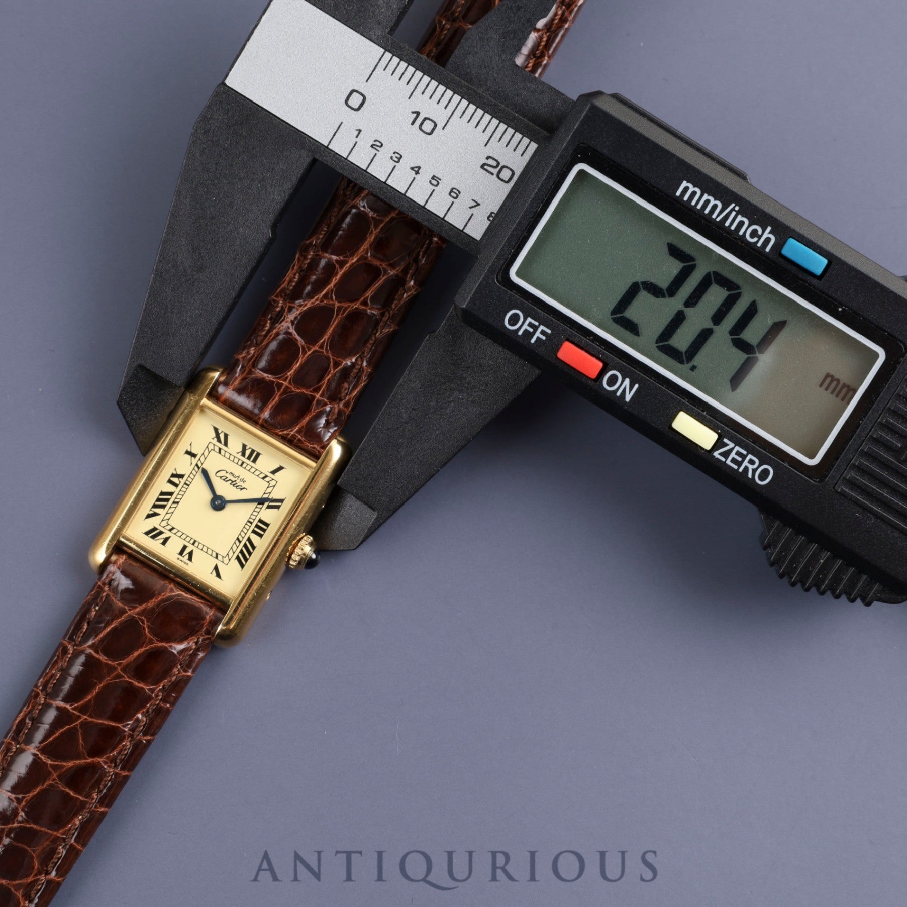 カルティエ マストタンク SM W1003154/1613 クォーツ Cal.057 SV925 革 純正Dバックル(GP)アイボリーローマン文字盤 箱 保証書(無記名/2009年)オーバーホール済み