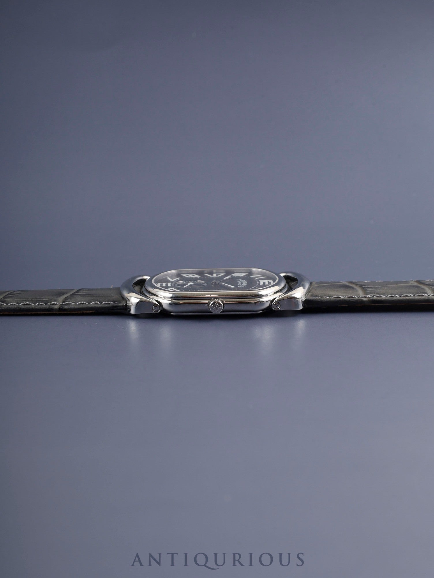 エルメス ラリー スモールセコンド RA1.810 クォーツ Cal.980.163 SS 革 社外ピンバックル(SS)グレー文字盤 オーバーホール済み