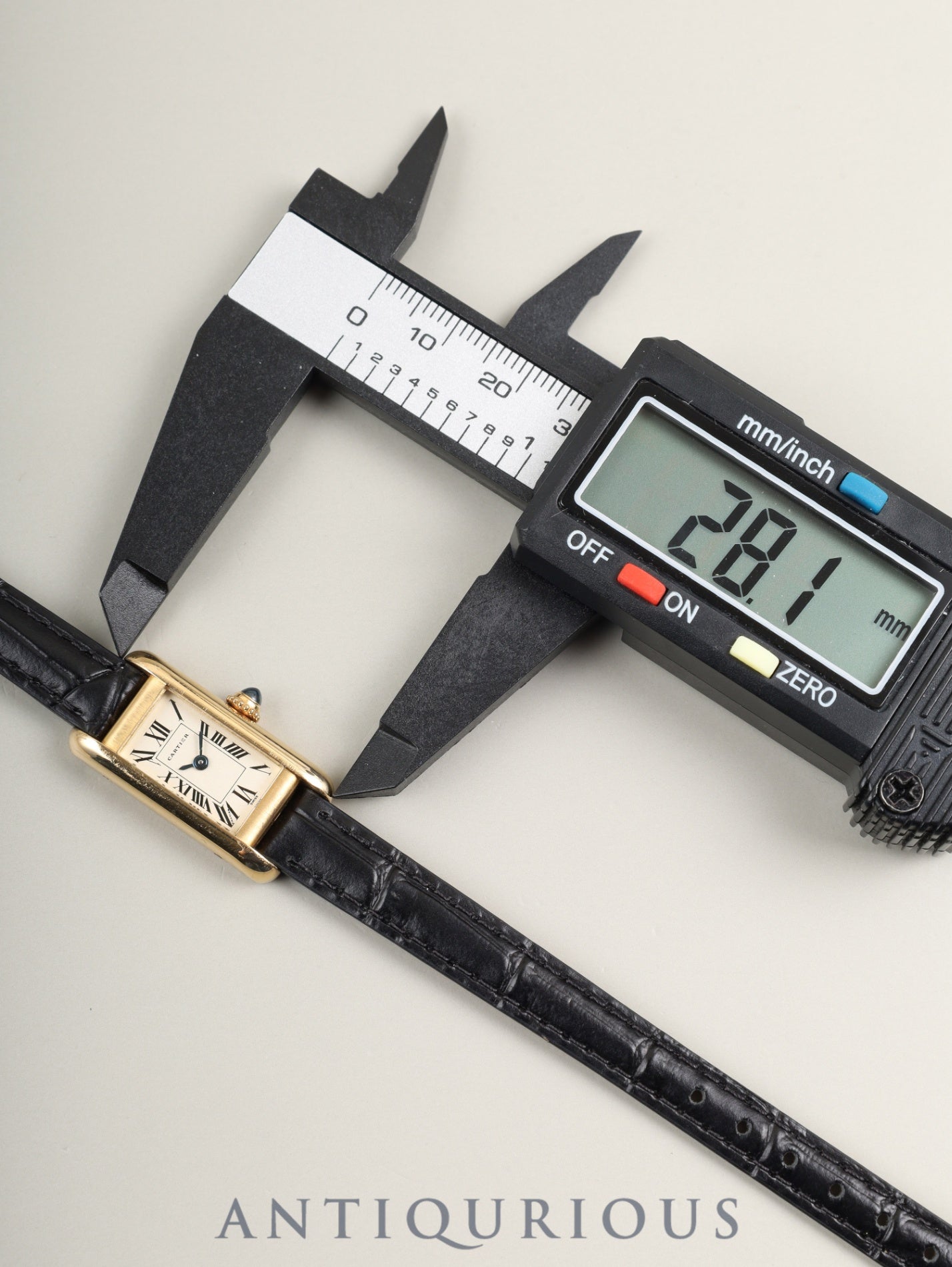 カルティエ タンク アロンジェ SM W1501753 / 828004 クォーツ Cal.028(ETA280.002) 750YG 革 社外ピンバックル(GP) アイボリーローマン文字盤 オーバーホール済み