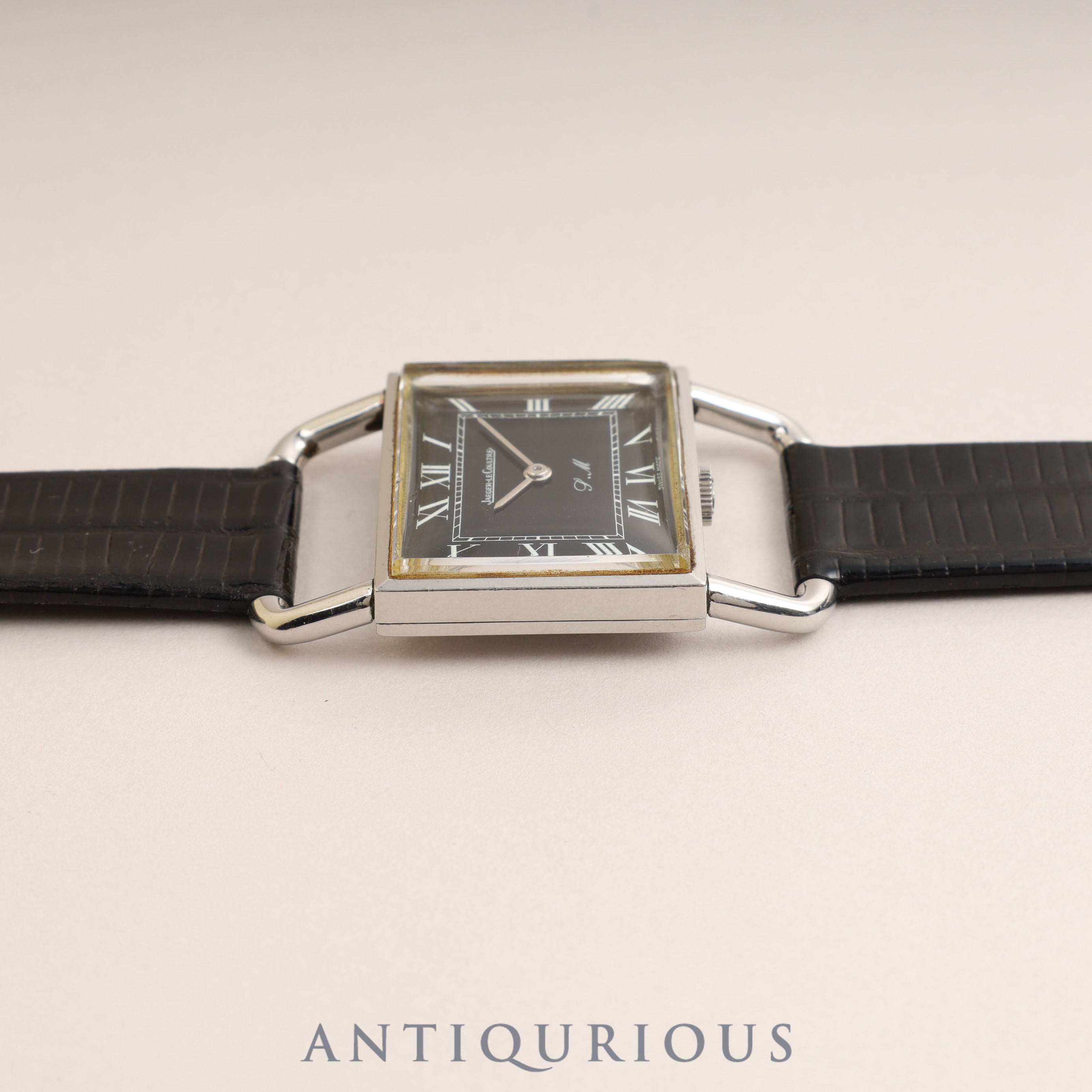 ジャガー・ルクルト ドライバーズウォッチ エトリエ 9041.42 手巻き Cal.818/3 SS 革 ブラックローマン文字盤