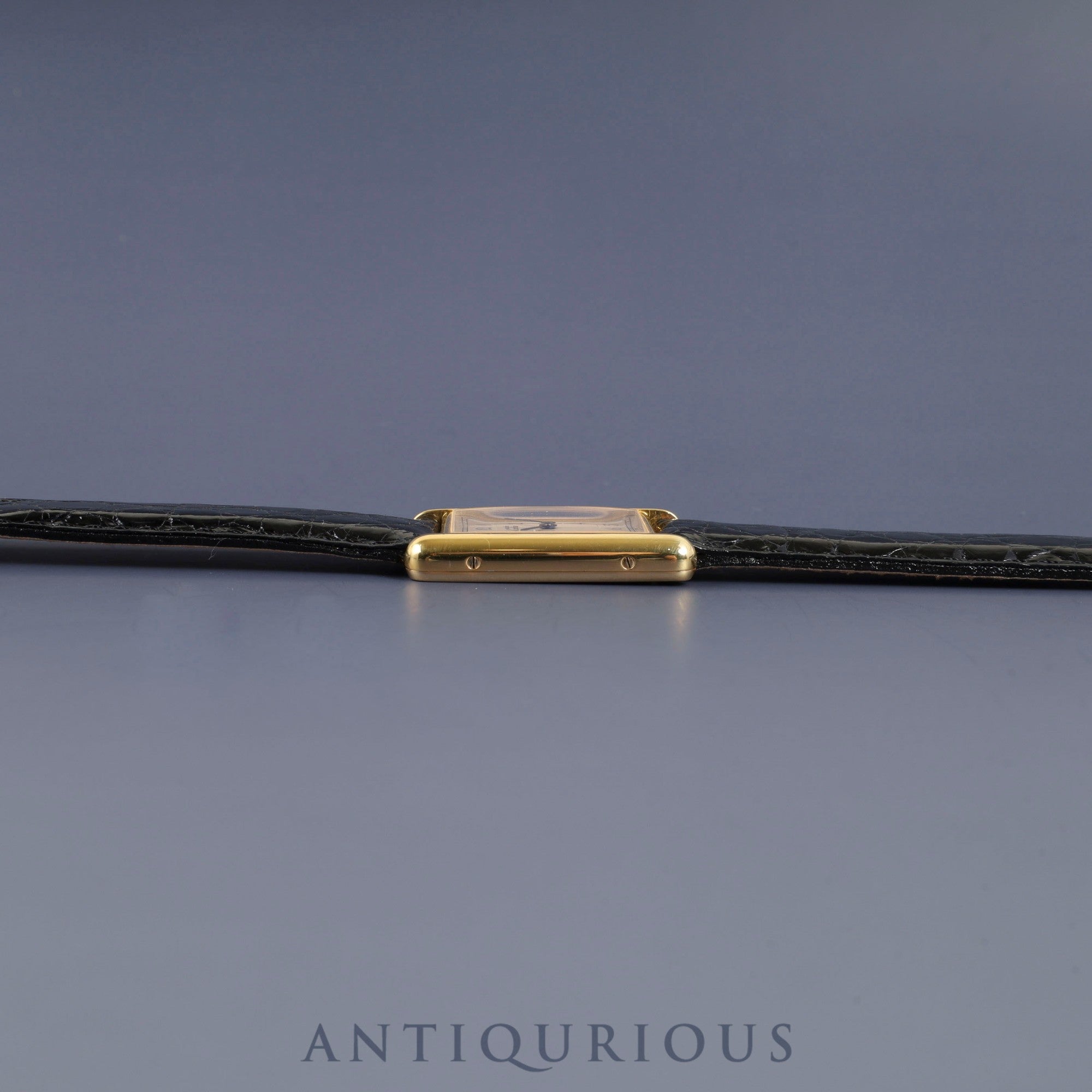 カルティエ マストタンク LM 590005 クォーツ Cal.90 SV925 革 純正尾錠(GP) アラビア文字盤 オーバーホール済み 新品仕上げ済み