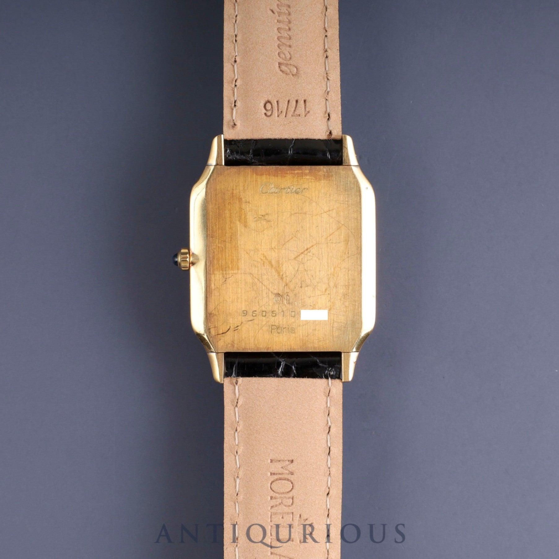 Cartier Santos-Dumont LM 9606 Manual winding Cal.21 750 Leather Genuine buckle (GP) White Roman dial Overhauled