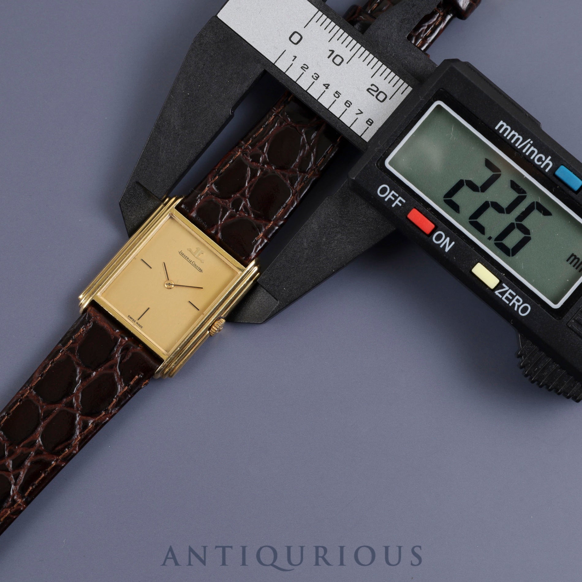 Jaeger-LeCoultre Rectangular 6149.21 Manual winding 750YG Leather Aftermarket buckle (GP) Gold dial Overhauled