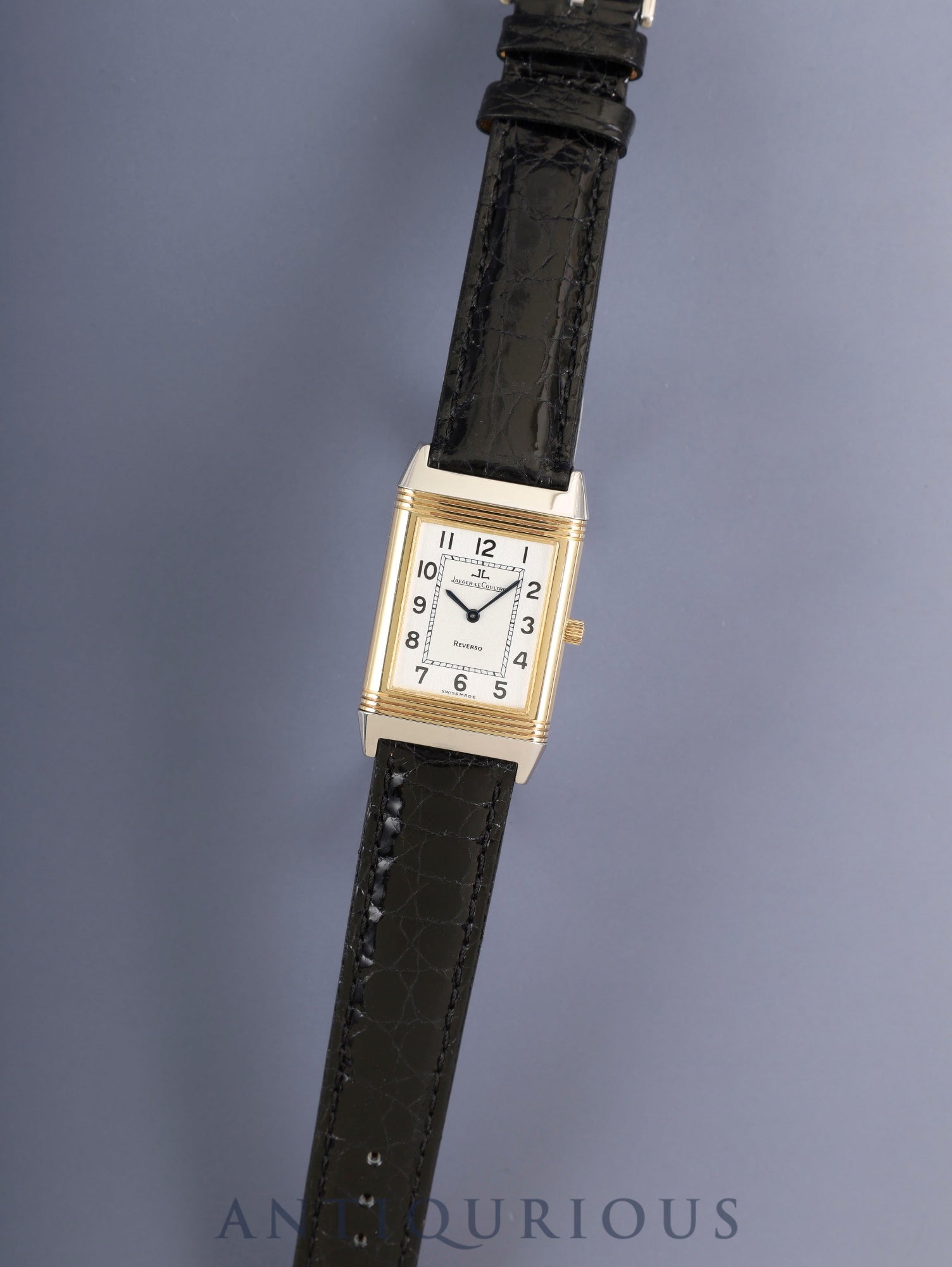 ジャガー・ルクルト レベルソ クラシック 250.5.86 手巻き Cal.846-1 SS/YG 革 純正ピンバックル(SS)シルバーアラビア文字盤(SWISS MADE表記)オーバーホール済み