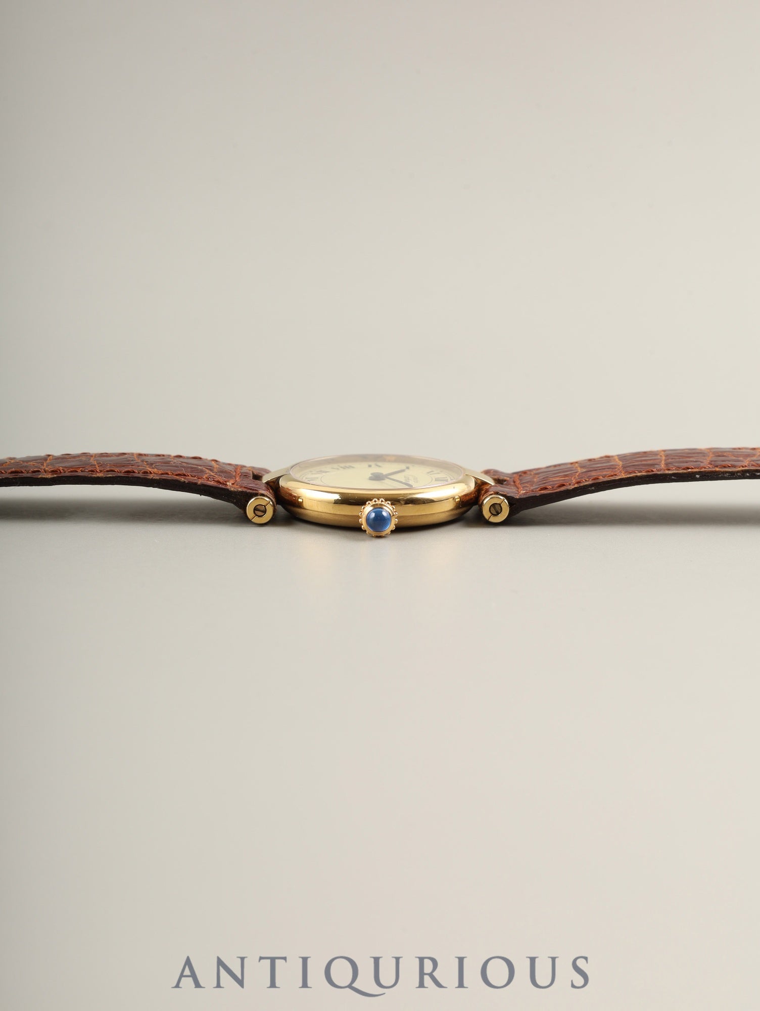 カルティエ ヴァンドーム VLC SM 590004 クォーツ Cal.90 SV925 純正革ベルト 純正尾錠(GP)アイボリーローマン文字盤 冊子 保証書(1990年)オーバーホール済み