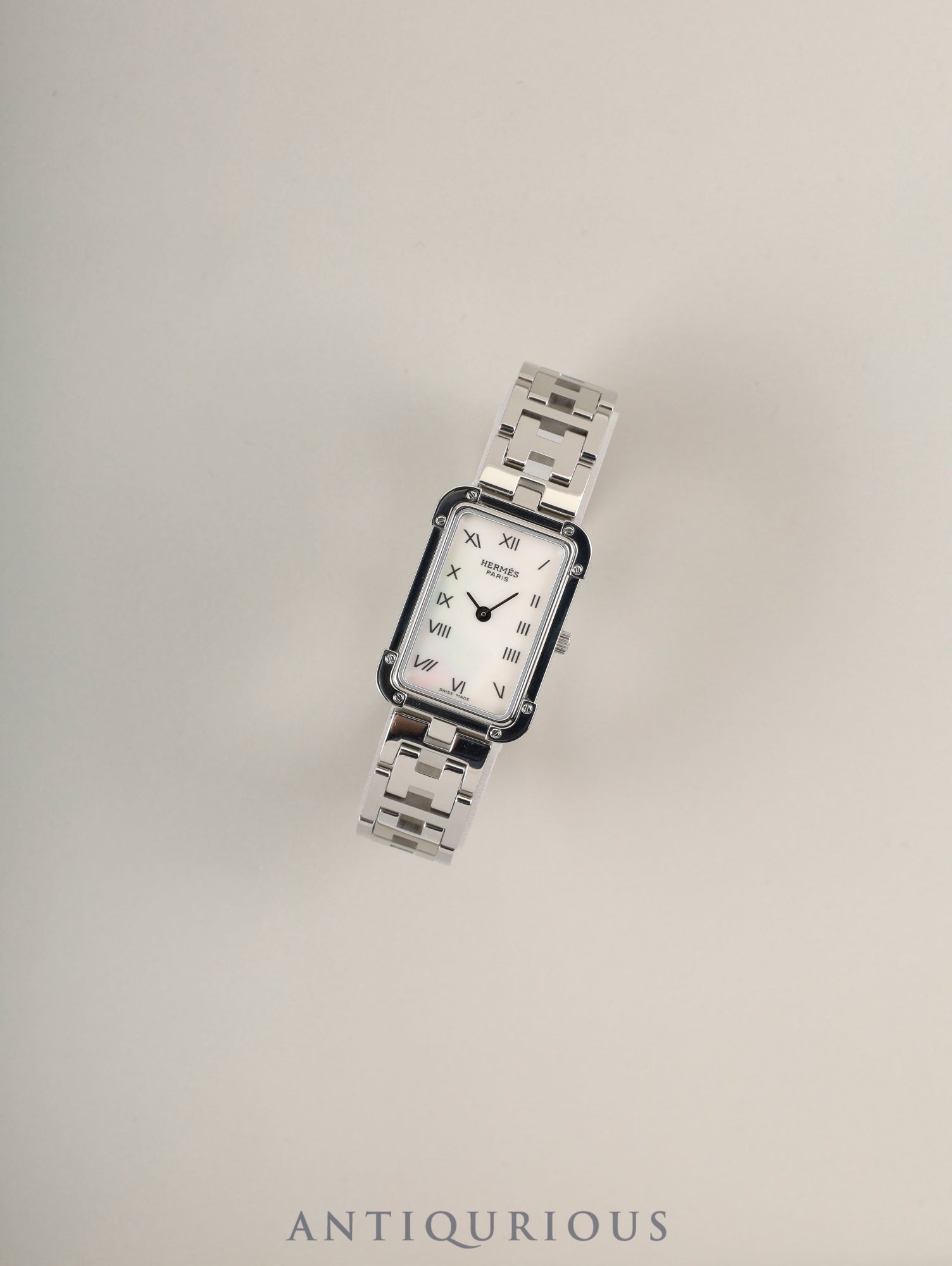 エルメス クロアジュール CR2.210 クォーツ Cal.976.001 SS SS ホワイトシェル文字盤 箱 保証書(2015年)オーバーホール済み